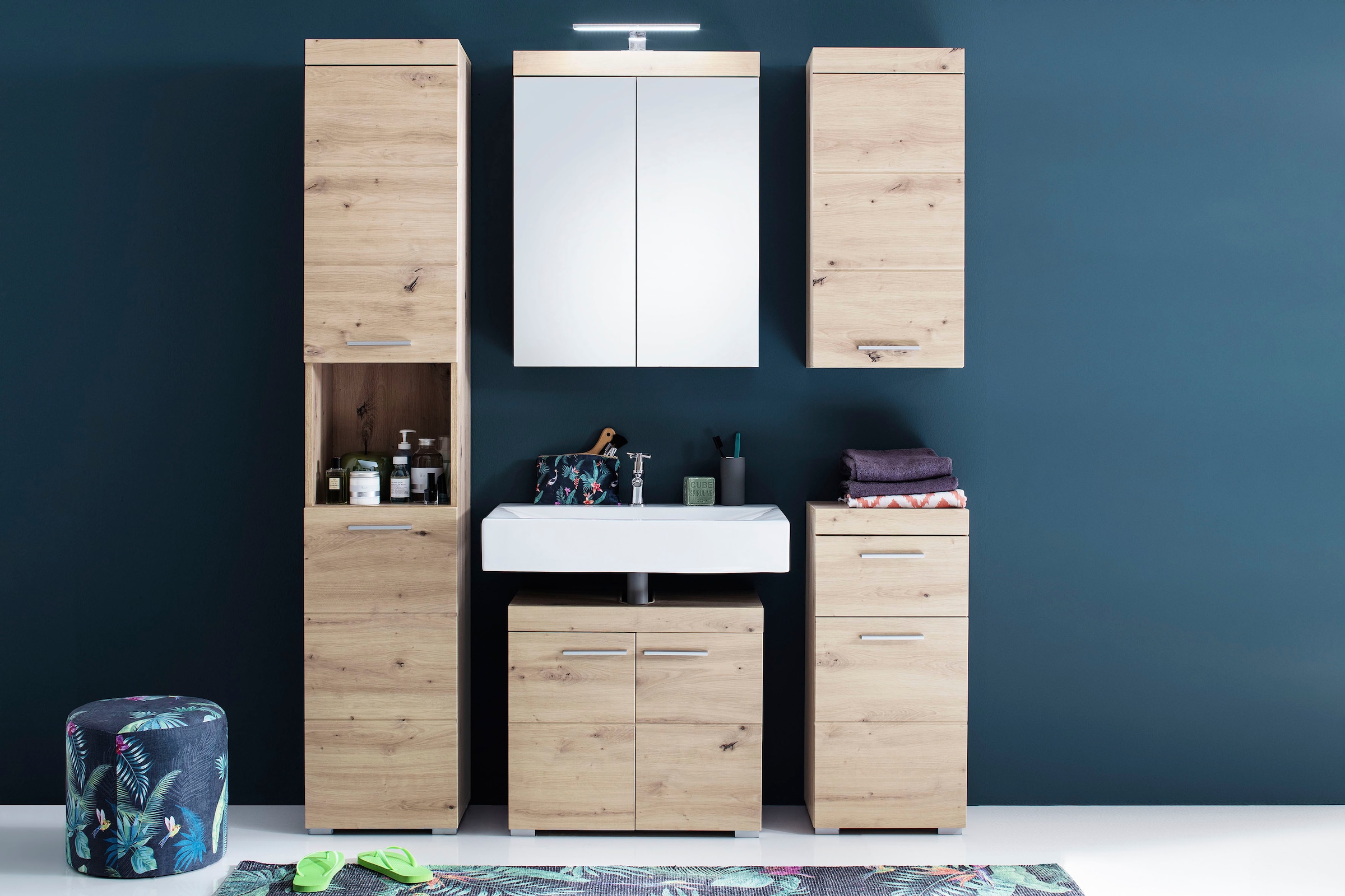 welltime Hängeschrank »Avena« Badschrank mit 1 Tür & 1 Boden - (B/T/H) 37/23/77 cm