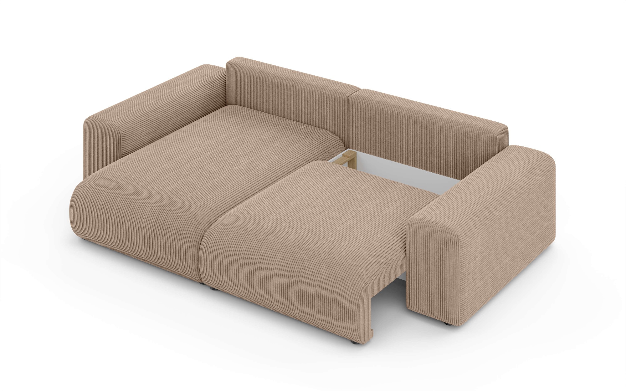 Home affaire Ecksofa »LAKESIDE mit Bettfunktion und Bettkasten, B/T/H 257/166/84 cm«, L-Form, Recamiere beidseitig montierbar, Wellenunterfederung