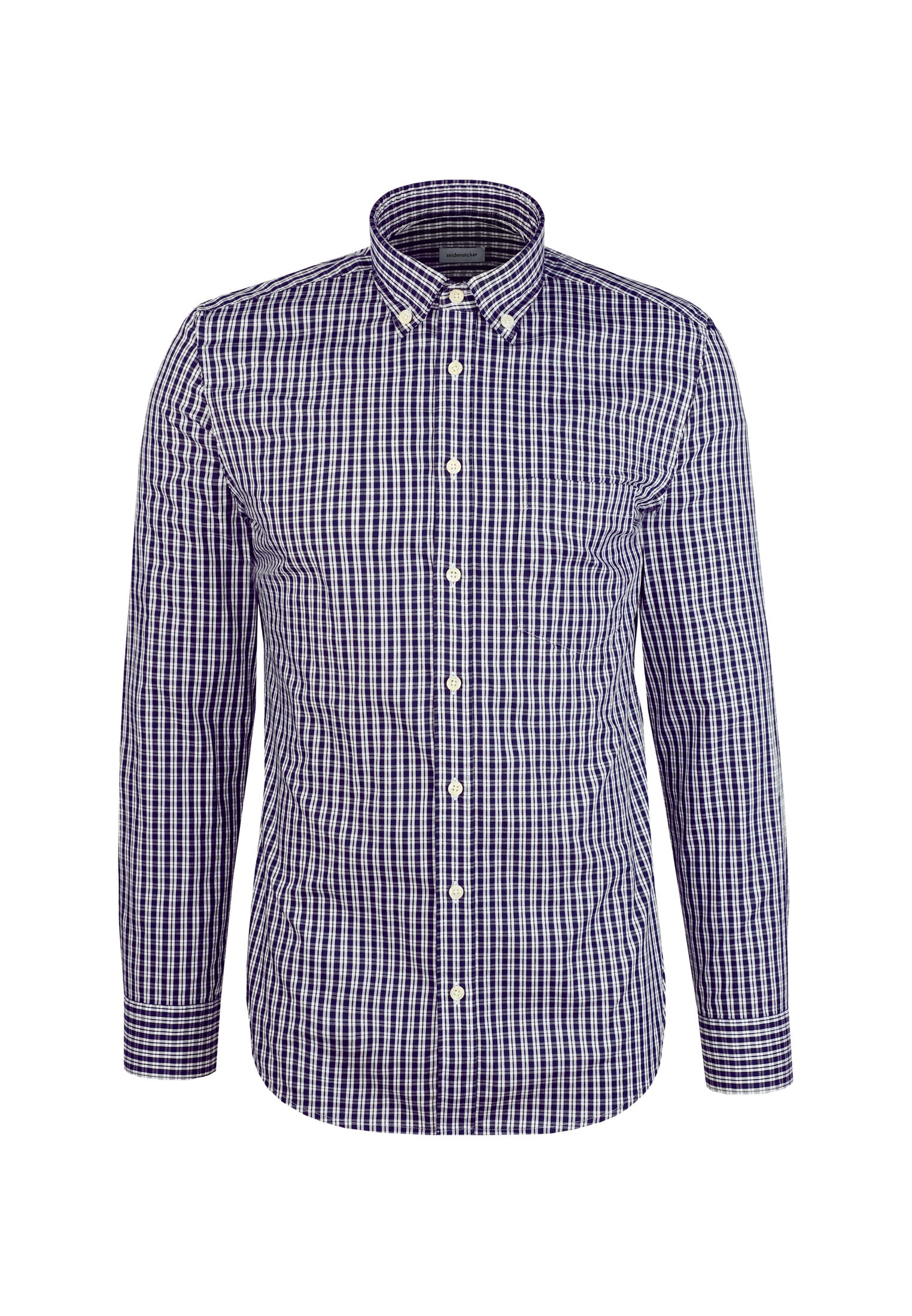 seidensticker Businesshemd Slim 1/1 Button-Down-Kragen Karo