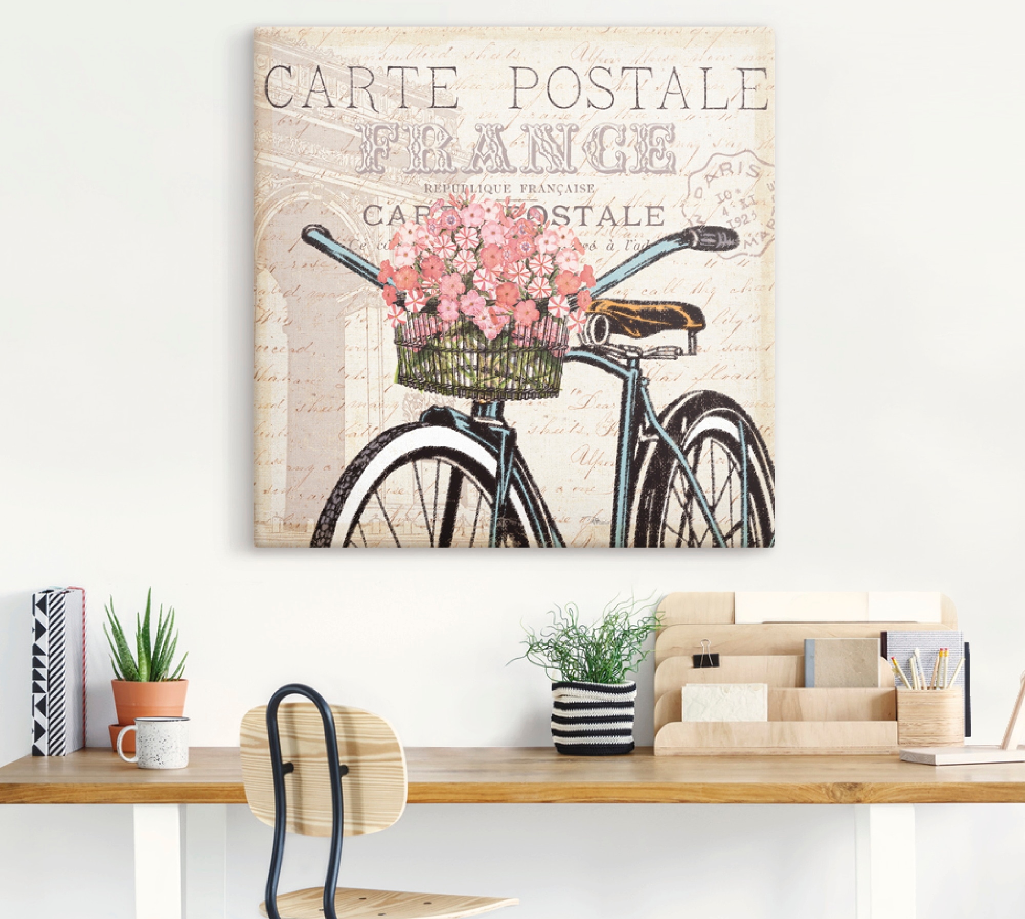 Artland Leinwandbild »Paris Fahrt II« Fahrräder 1 Stk. tlg. auf Keilrahmen gespannt