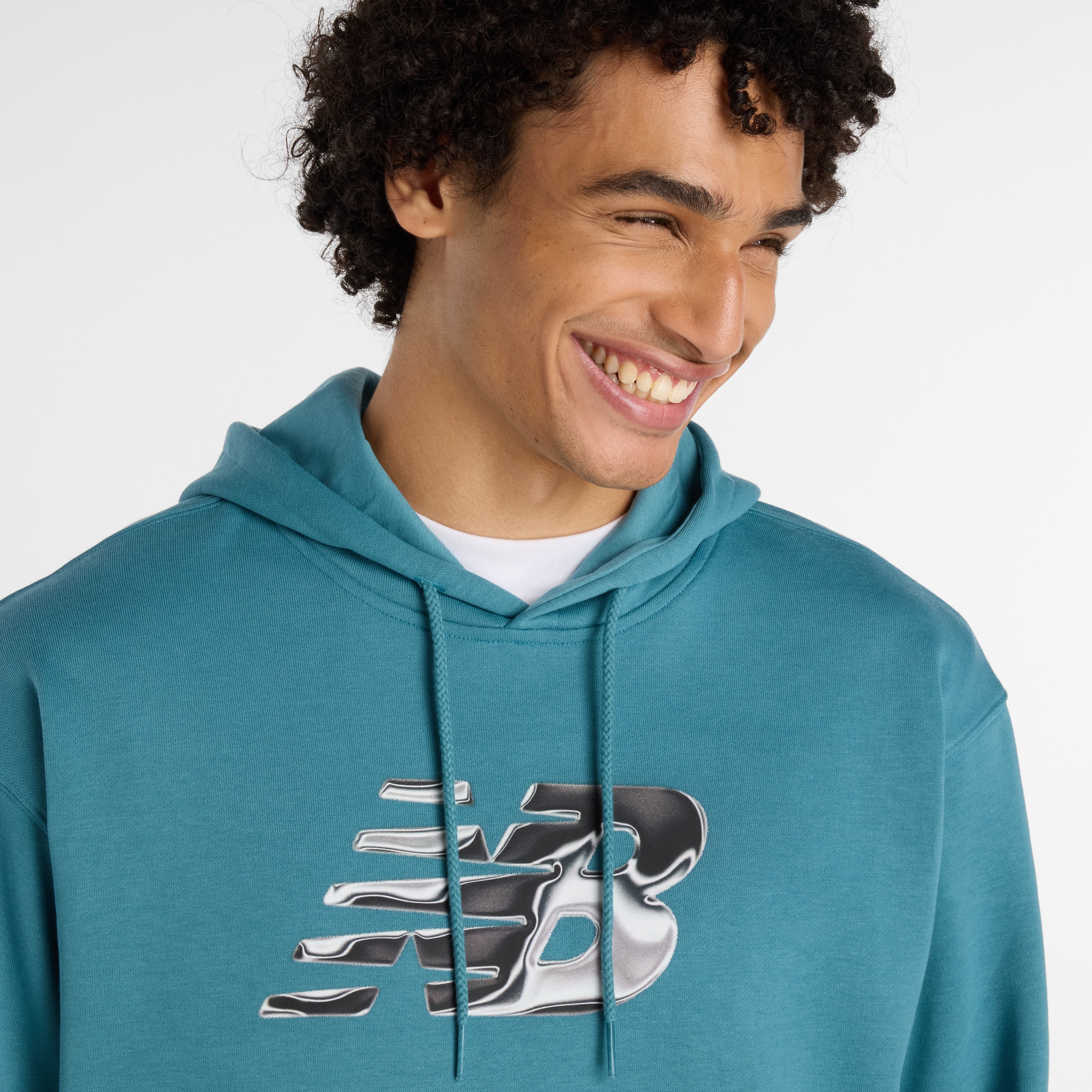 New Balance Kapuzensweatshirt »AAZ Mens Lifestyle Hoodie BIG TEAL«, sportlicher Stil, aus Baumwolle und Polyester, mit Kapuze
