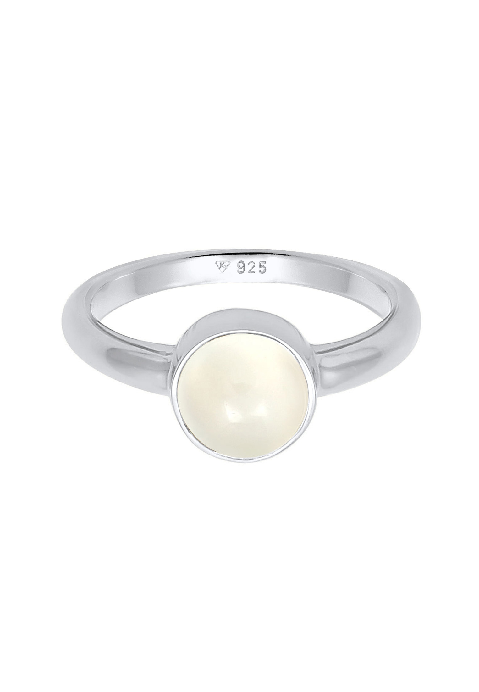Elli Silberring »Ring Solitär Edelstein Mondstein Pastell 925 Silber«
