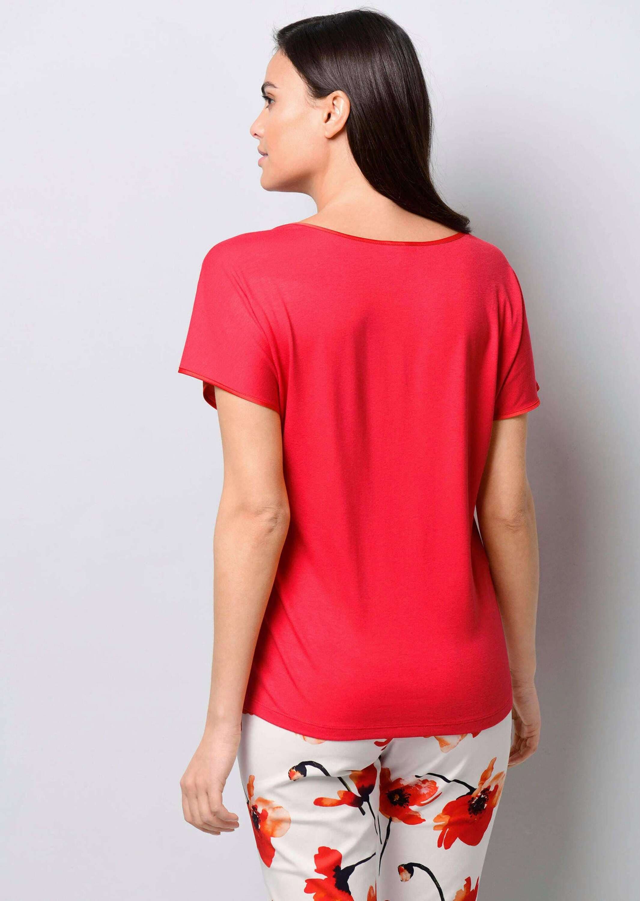 Alba Moda Kurzarmshirt »Shirt Shirt mit Spitzen am Ausschnitt«