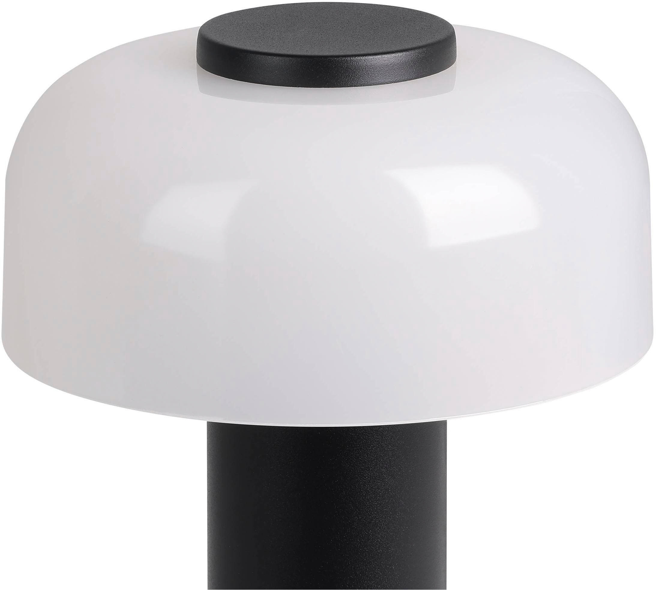 EGLO Tischleuchte »Ponente Tischlampe, Nachtischlampe aus Metall und Glas, Lampe, IP44« LED-Modul 1 Stk. Kaltweiß | Neutralweiß | Warmweiß Tischleuchte - H20 x Ø16 cm - schwarz - 2,25W inkl.