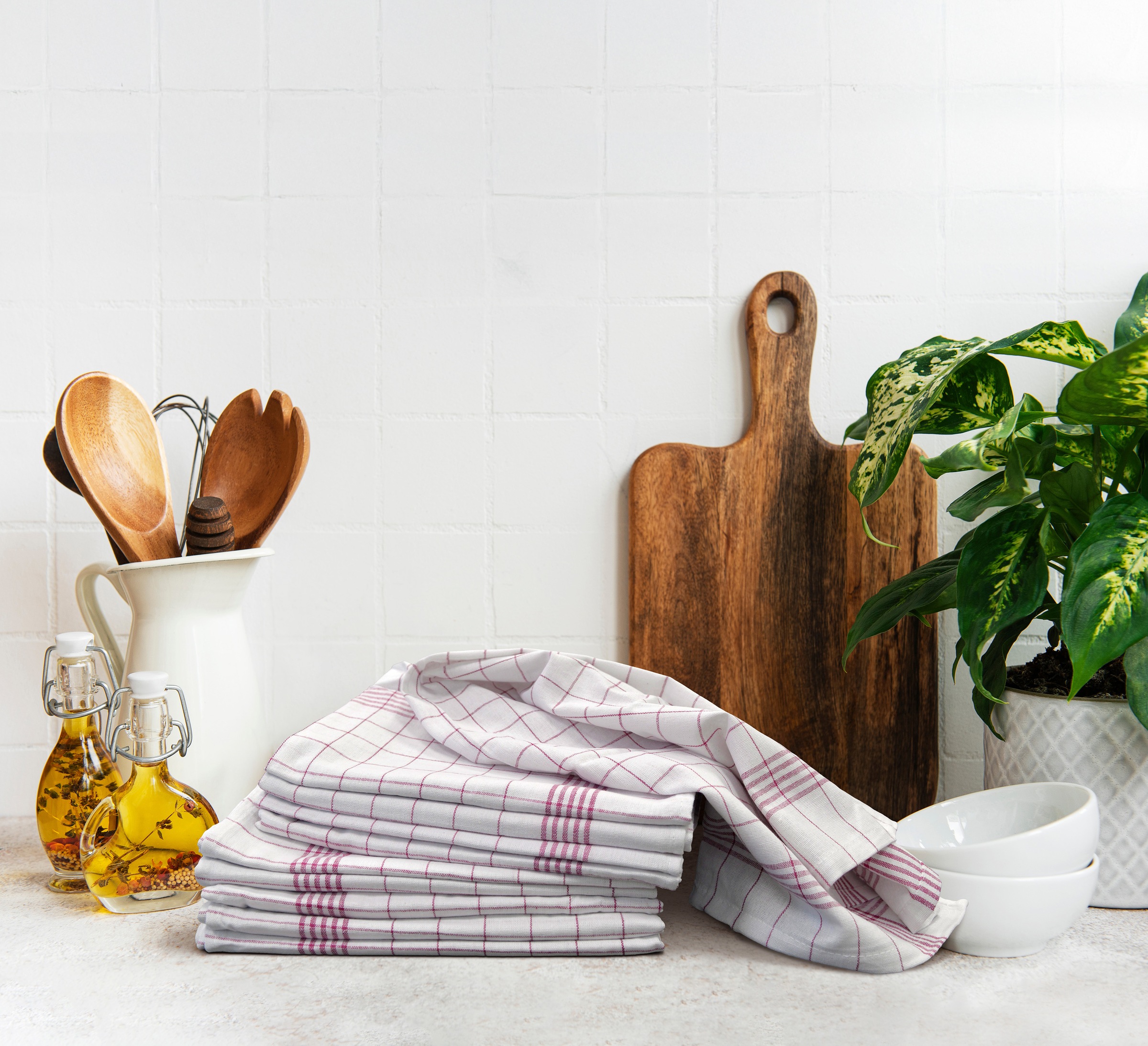 andas Geschirrtuch »Klarissa, vielseitig nutzbar, saugfähig, einfache Reinigung, basic«, (Packung, 10 tlg., 10 Geschirrtücher 50 x 70 cm), 100% Baumwolle, 200 g/m², Geschirrtücher, Trockentuch, Grubentuch