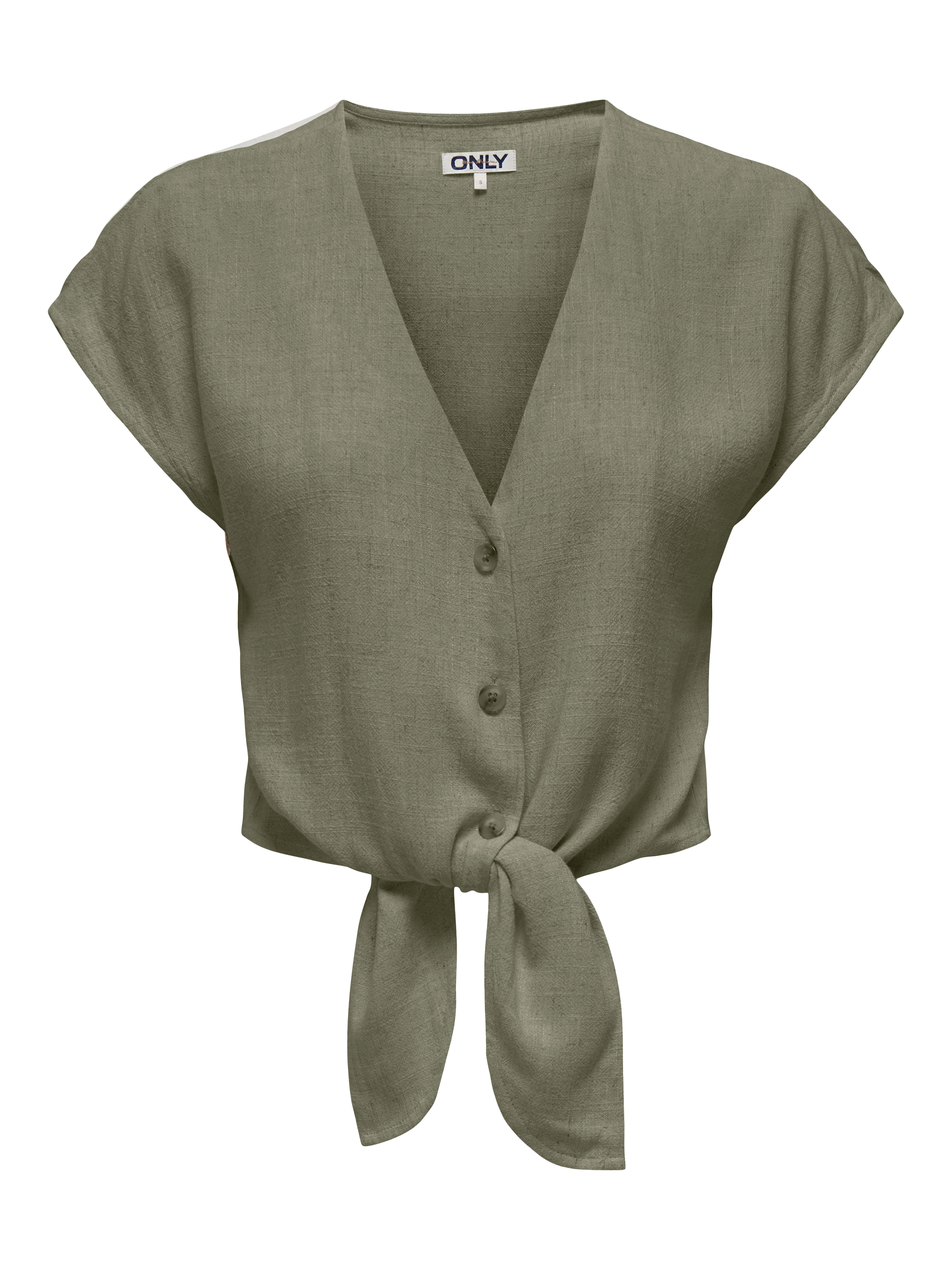 ONLY Kurzarmbluse »ONLSIESTA SS KNOT LIN BL SHIRT PNT NOOS« Viskosemischung, regular fit