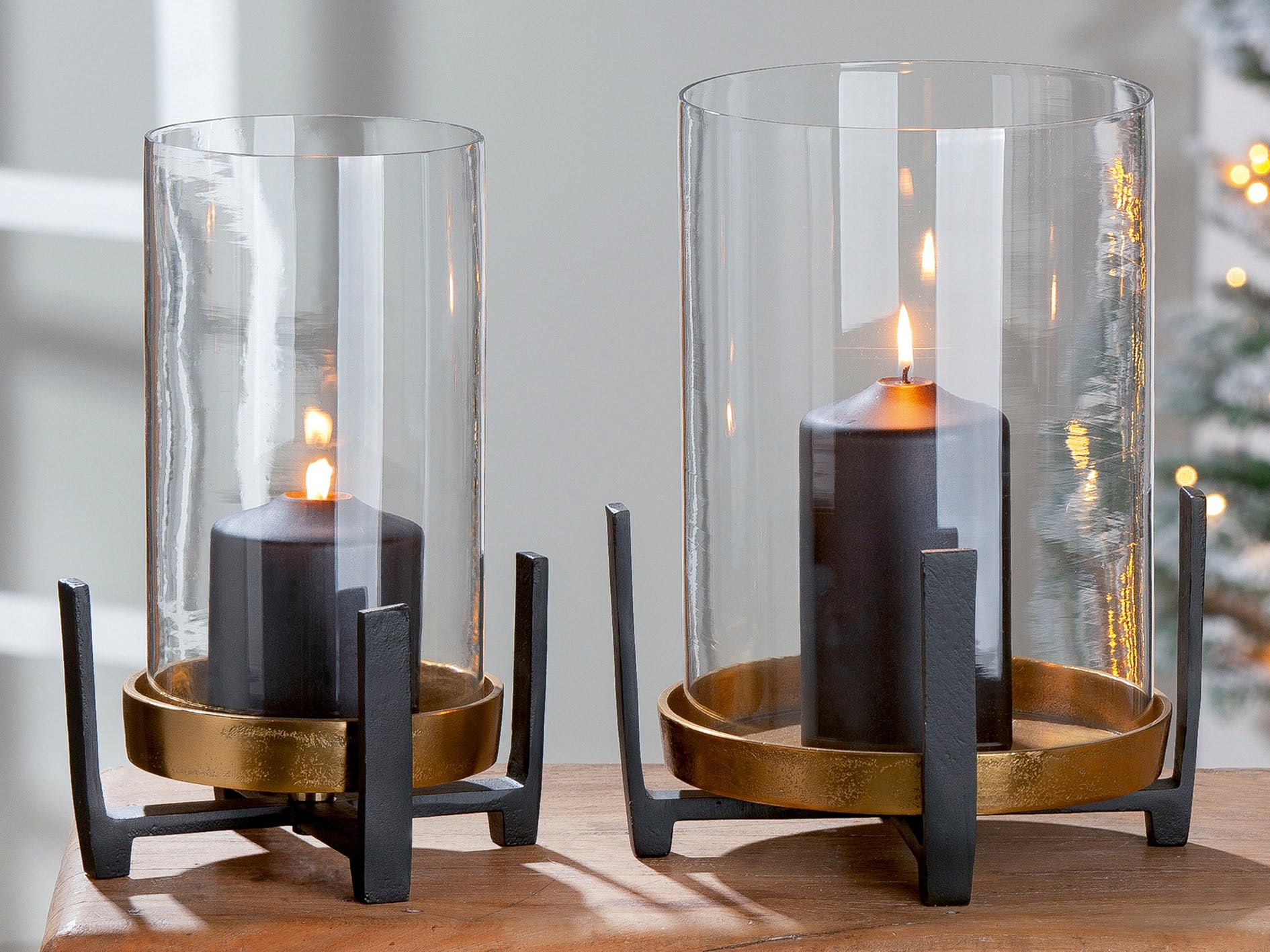 GILDE Windlicht »Nuro«, (1 St.), aus Aluminium, mit Glaseinsatz