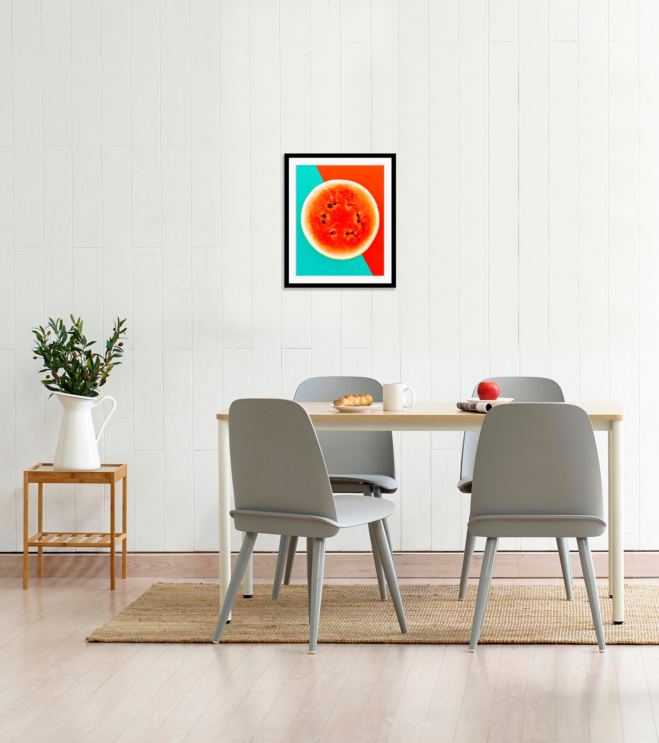 queence Bild »Nils« Essen | Figuren | Kunst | Lebensmittel | Obst | Obst Bilder 1 Stk. tlg. HD Premium Poster-Druck inkl. Holzrahmen