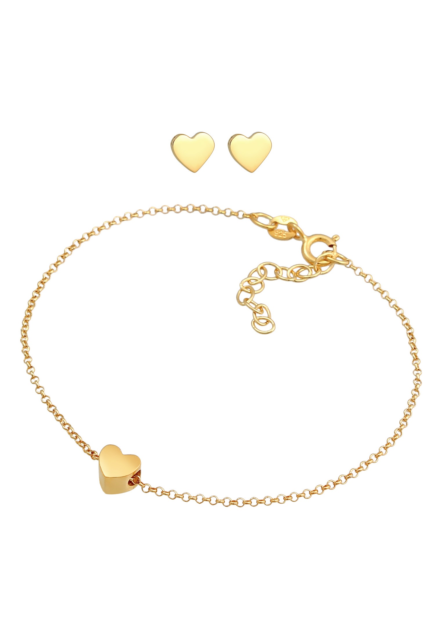 Elli Ohrring und Ketten Set »Schmuckset Herz Liebe Armband Ohrstecker Set 925 Silber«