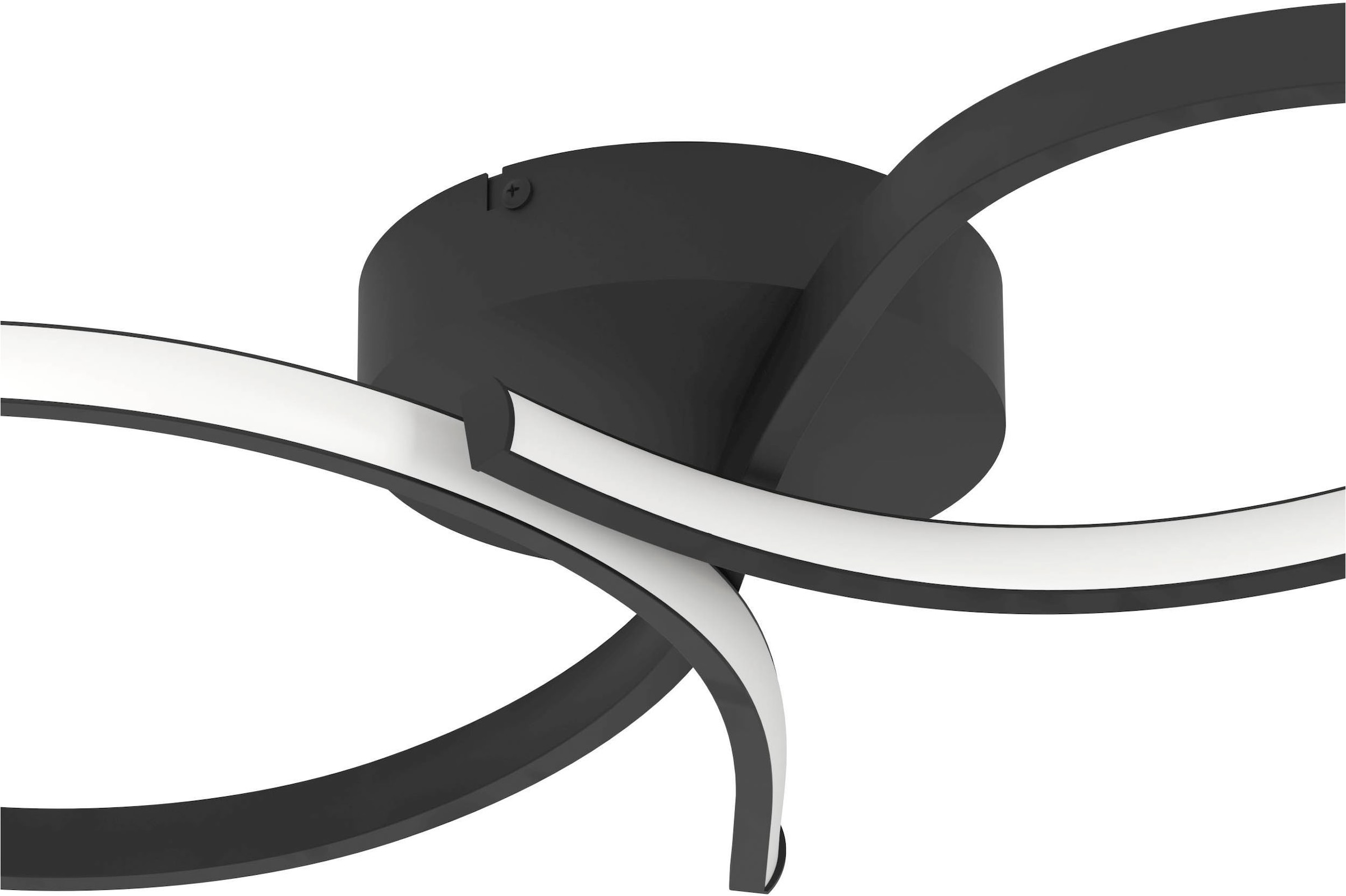 EGLO Deckenleuchte »Serpins Deckenlampe, Pendellampe, Metall und Kunststoff, Flurlampe« LED-Modul 1 Stk. Warmweiß Wand-/Deckenleuchte - L60 x B34 x H7,5 cm - schwarz - 21W inkl.