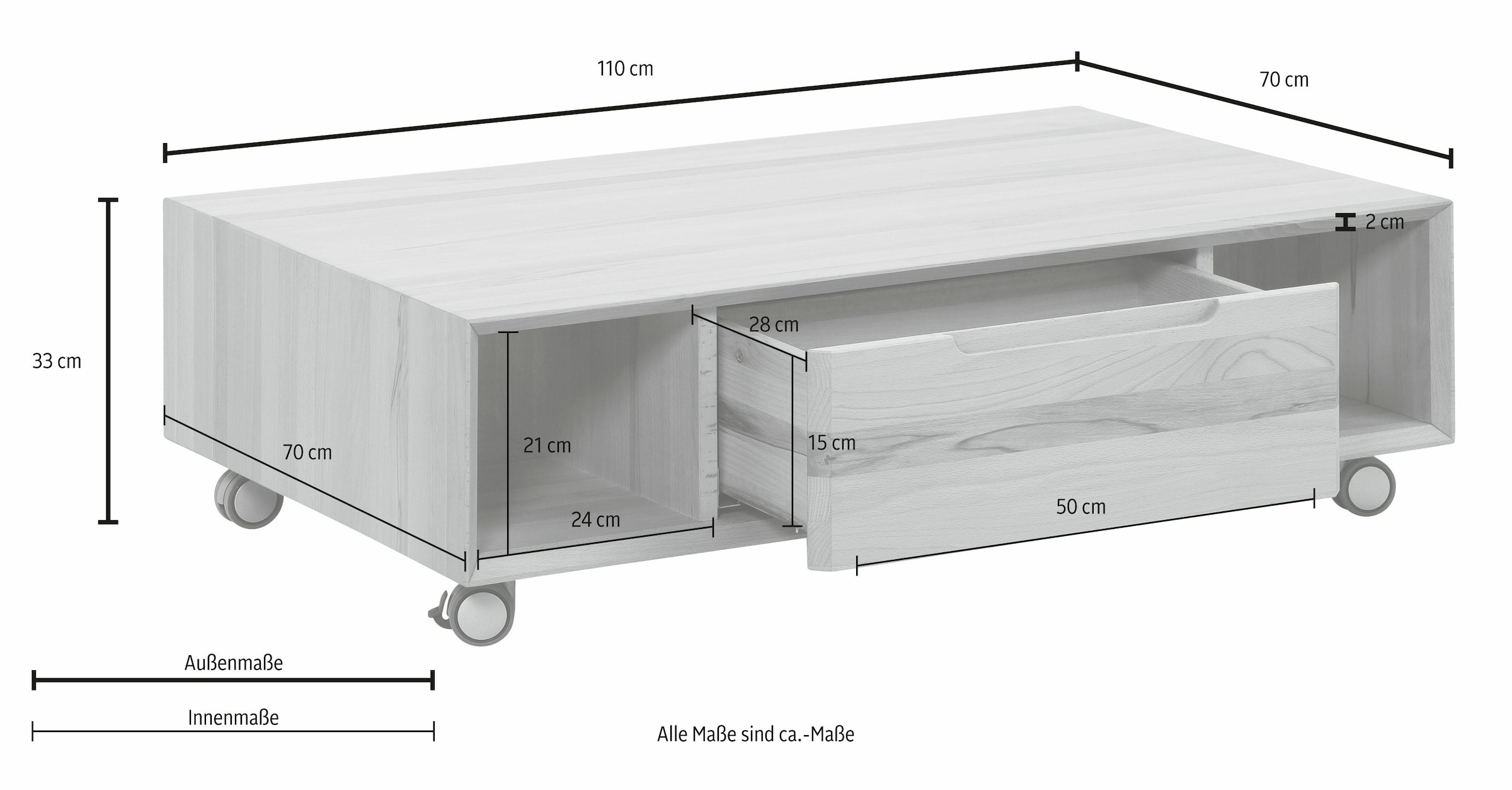 Home affaire Couchtisch »Samu«, Breite 110 cm