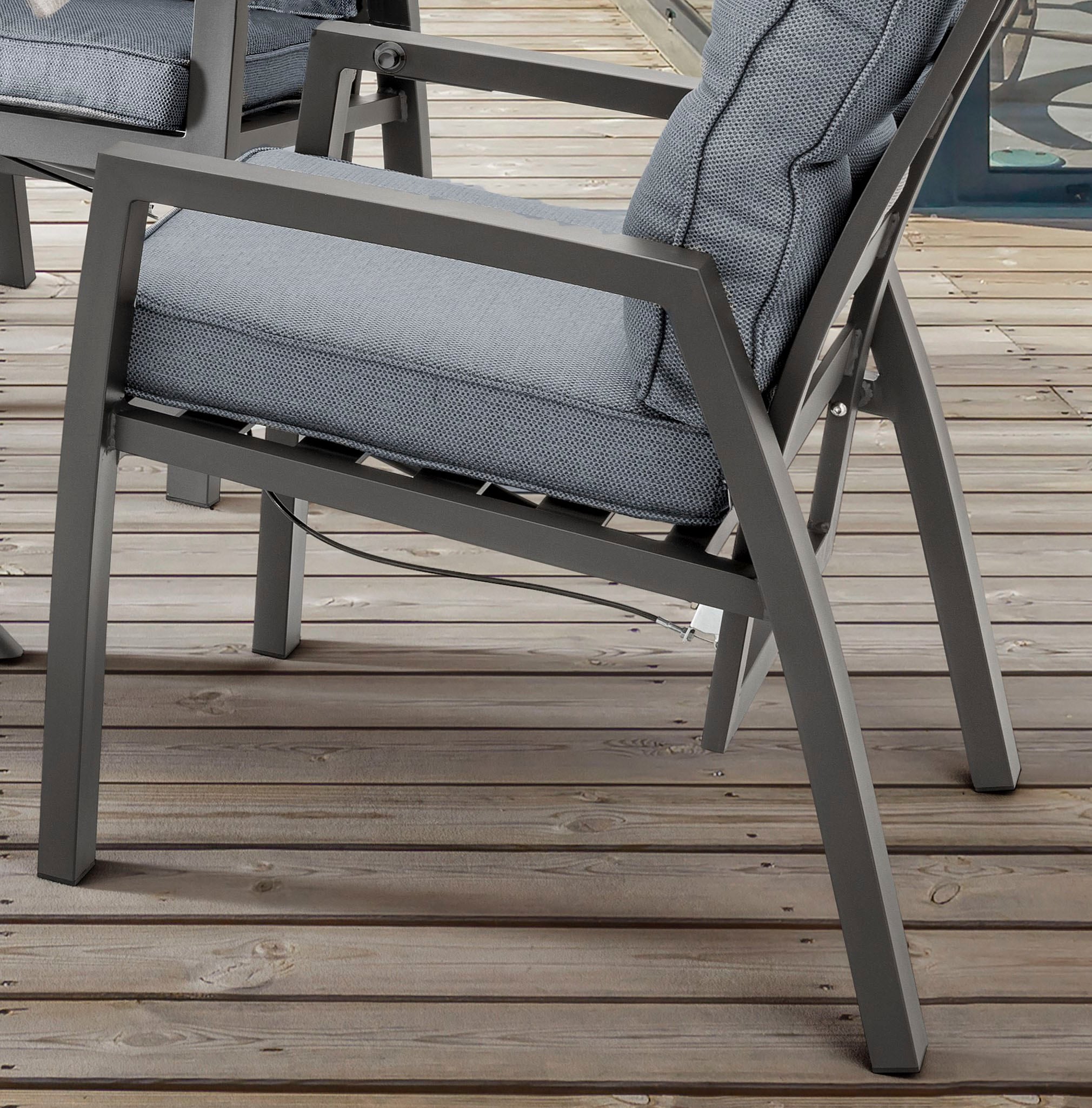 Destiny Garten-Essgruppe »GARDA BARLETTA« 9 Stk. tlg. 4 Hochlehner inkl. Auflagen, 1 Tisch Ø 110x77 cm