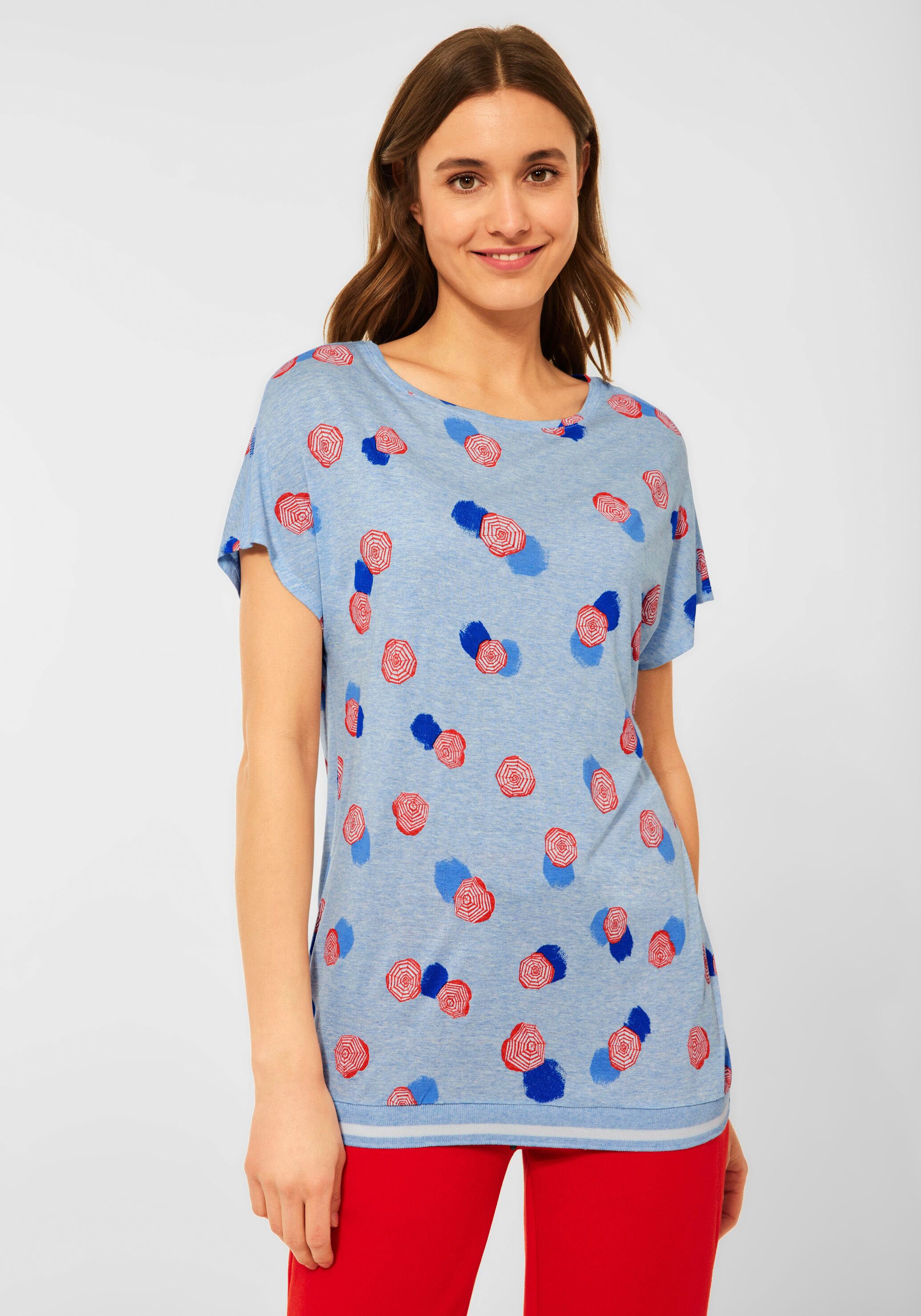 Cecil Print-Shirt, in Melange Optik