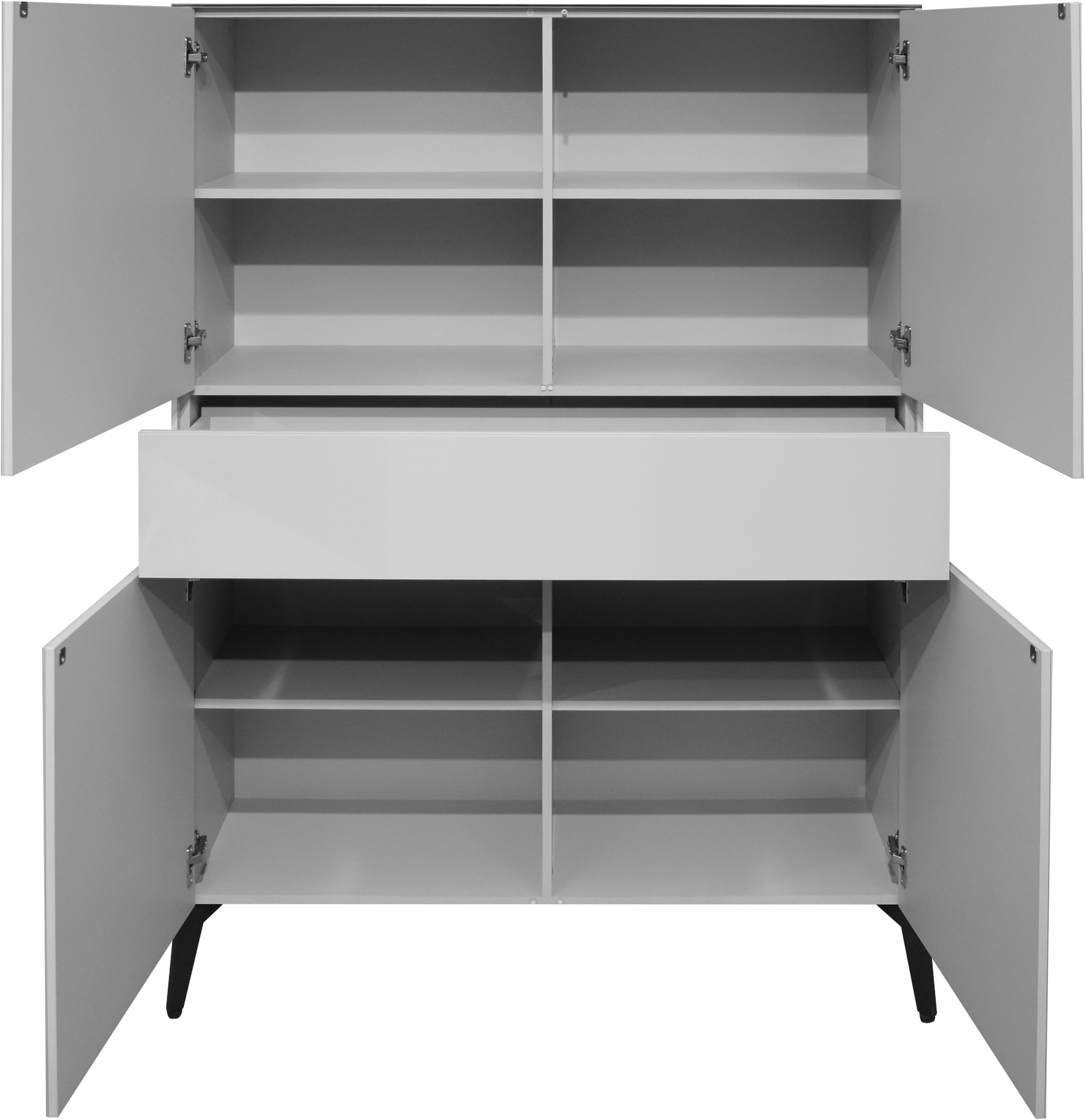 Mäusbacher Highboard »Imola TOPSELLER!«, Mäusbacher Highboard, Breite 121 cm, mit Glasfront und Glasoberplatte
