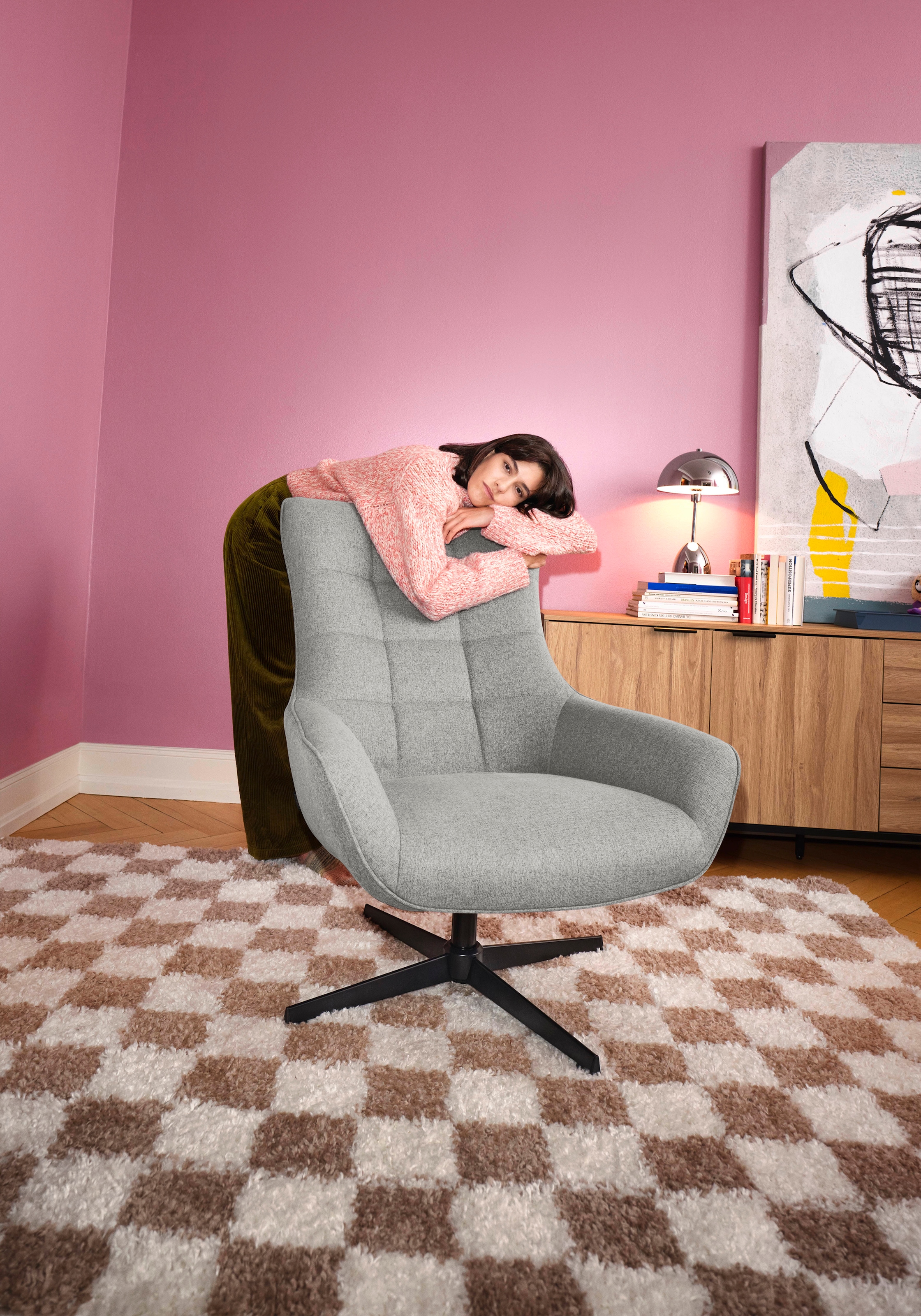 OTTO home Ohrensessel »LEMOORE - OTTO. Verlässliche Qualität.« Relaxsessel, TV-Sessel, 360° Grad drehbar