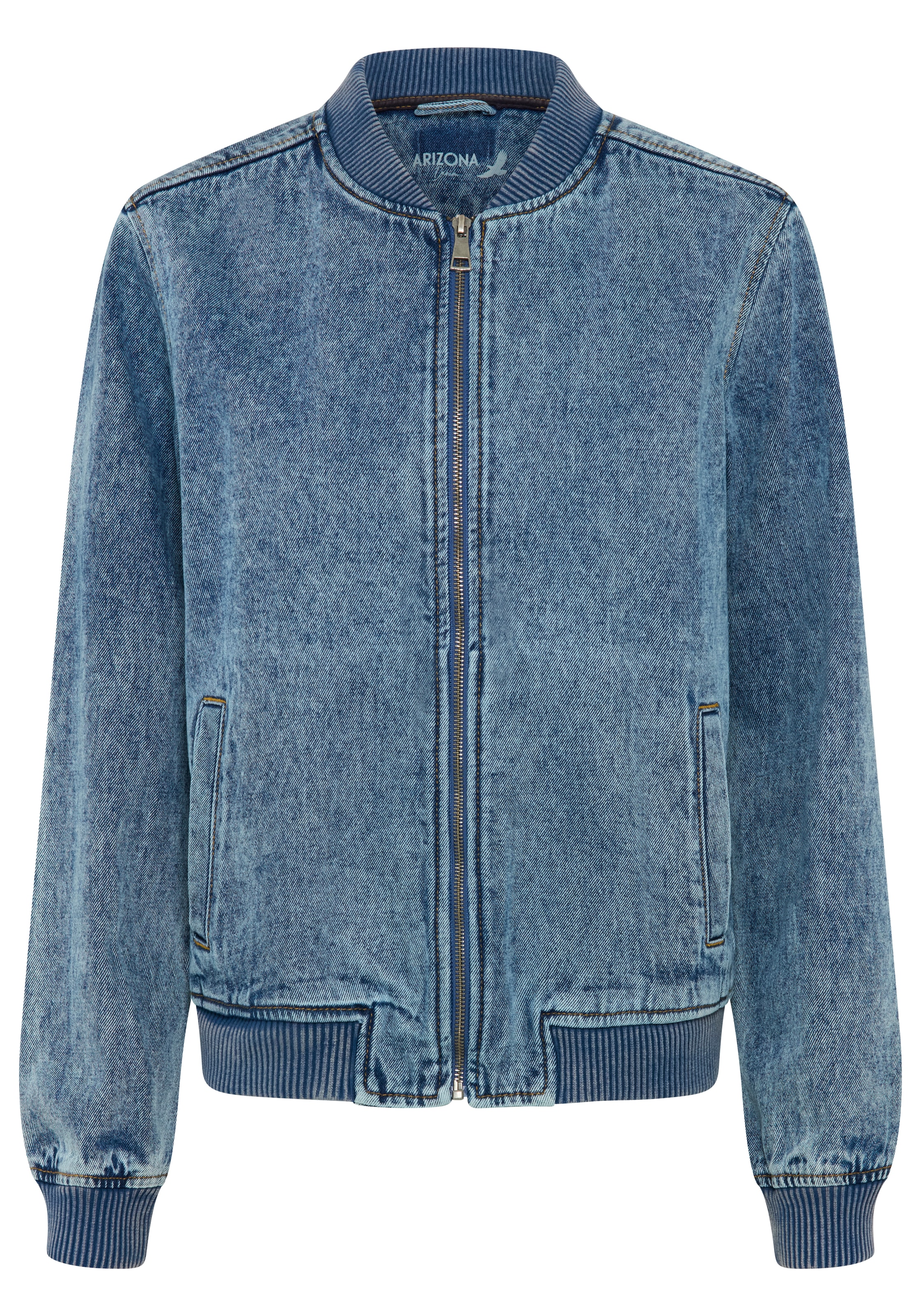 Arizona Jeansjacke »im winterlicheren Denim« hüftlang, Comfort Fit, mit Reißverschluss