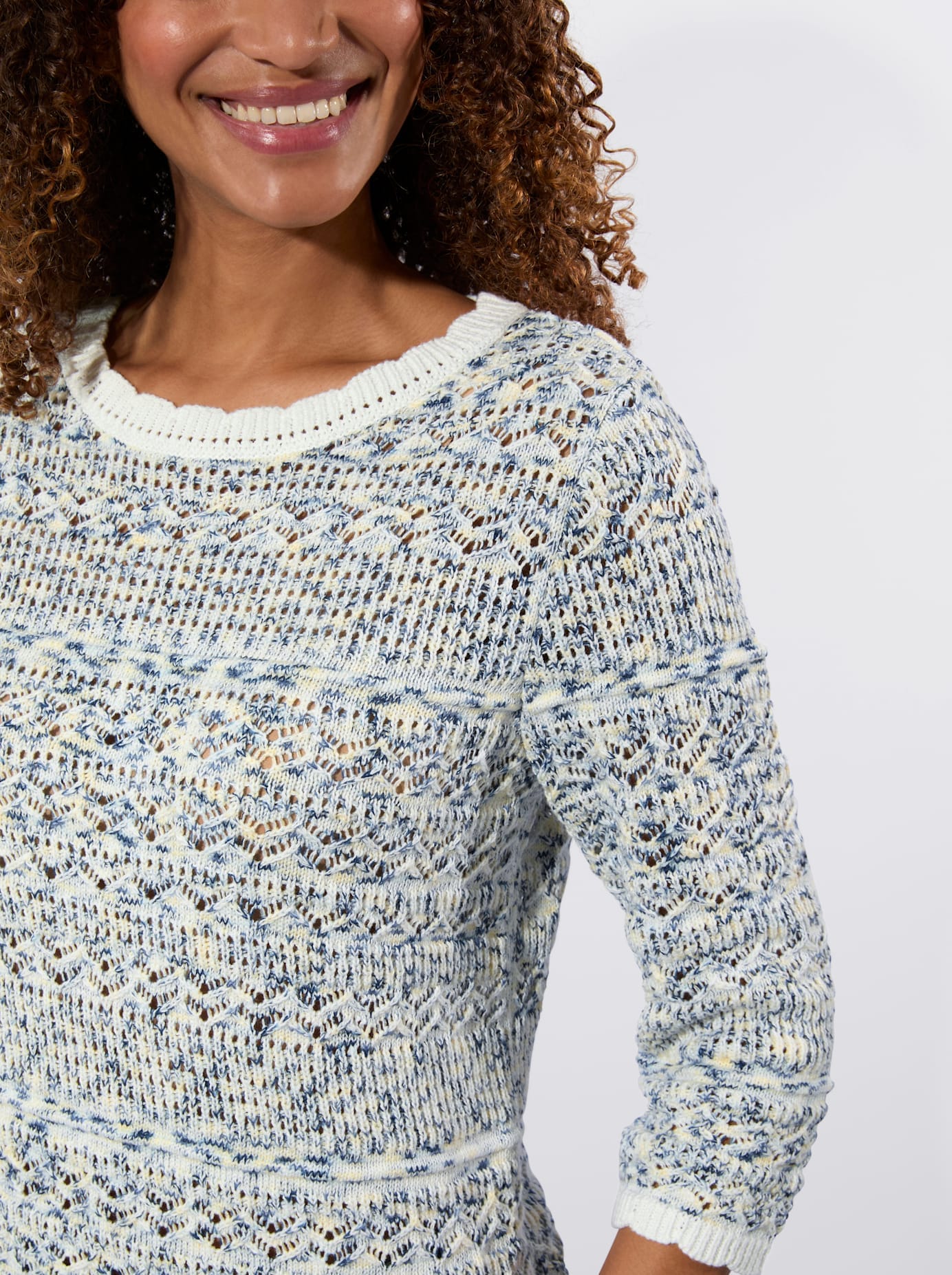 Inspirationen 3/4 Arm-Pullover »Ajour-Pullover«