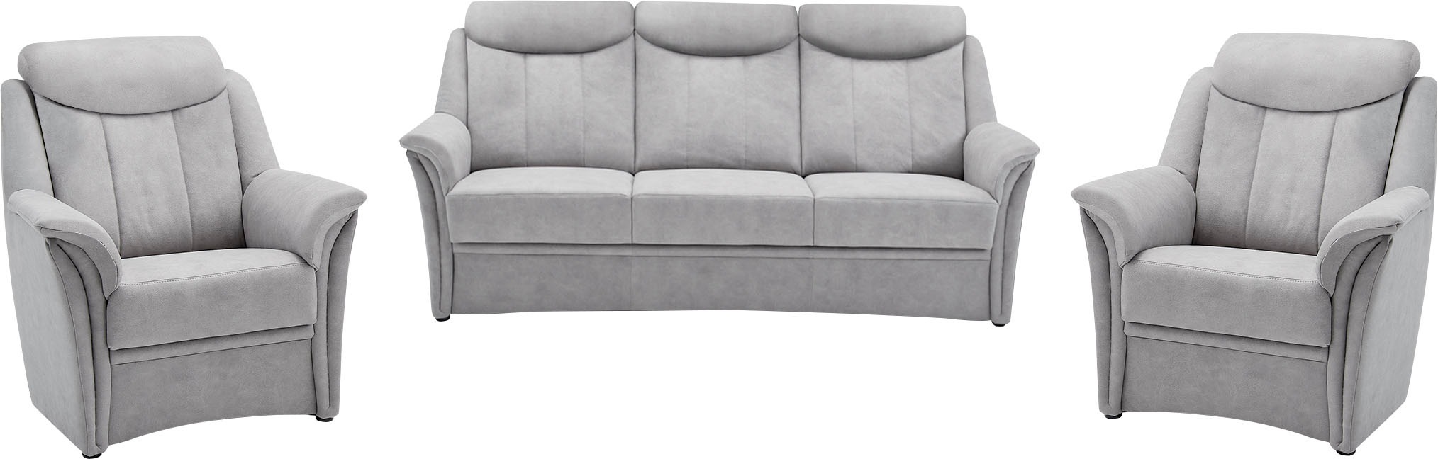 VILLA BECK Polstergarnitur »Lugano«, (Set, 3 tlg.), Kopfteilverstellung, in Sitzhöhe 46 cm, 3-Sitzer und 2x Sessel