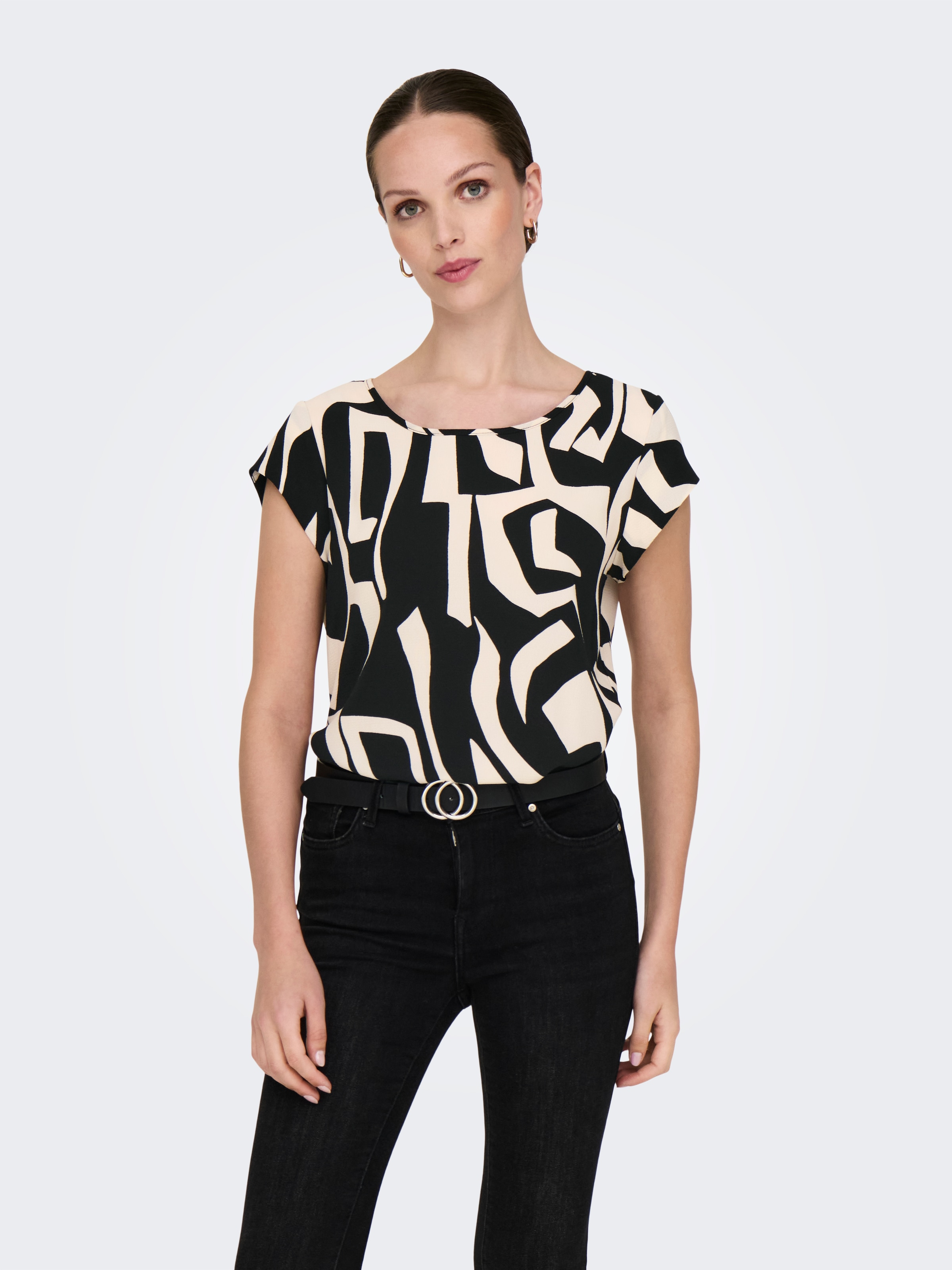 ONLY Shirtbluse »ONLVIC S/S AOP TOP NOOS PTM«, mit Allover Druck