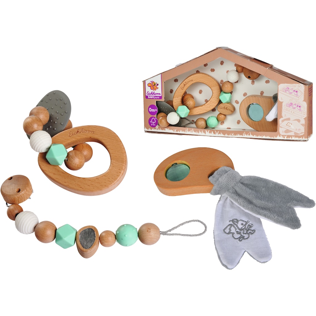 Eichhorn Greifling »Baby Pure Geschenkset«, (Set, 3 tlg.)