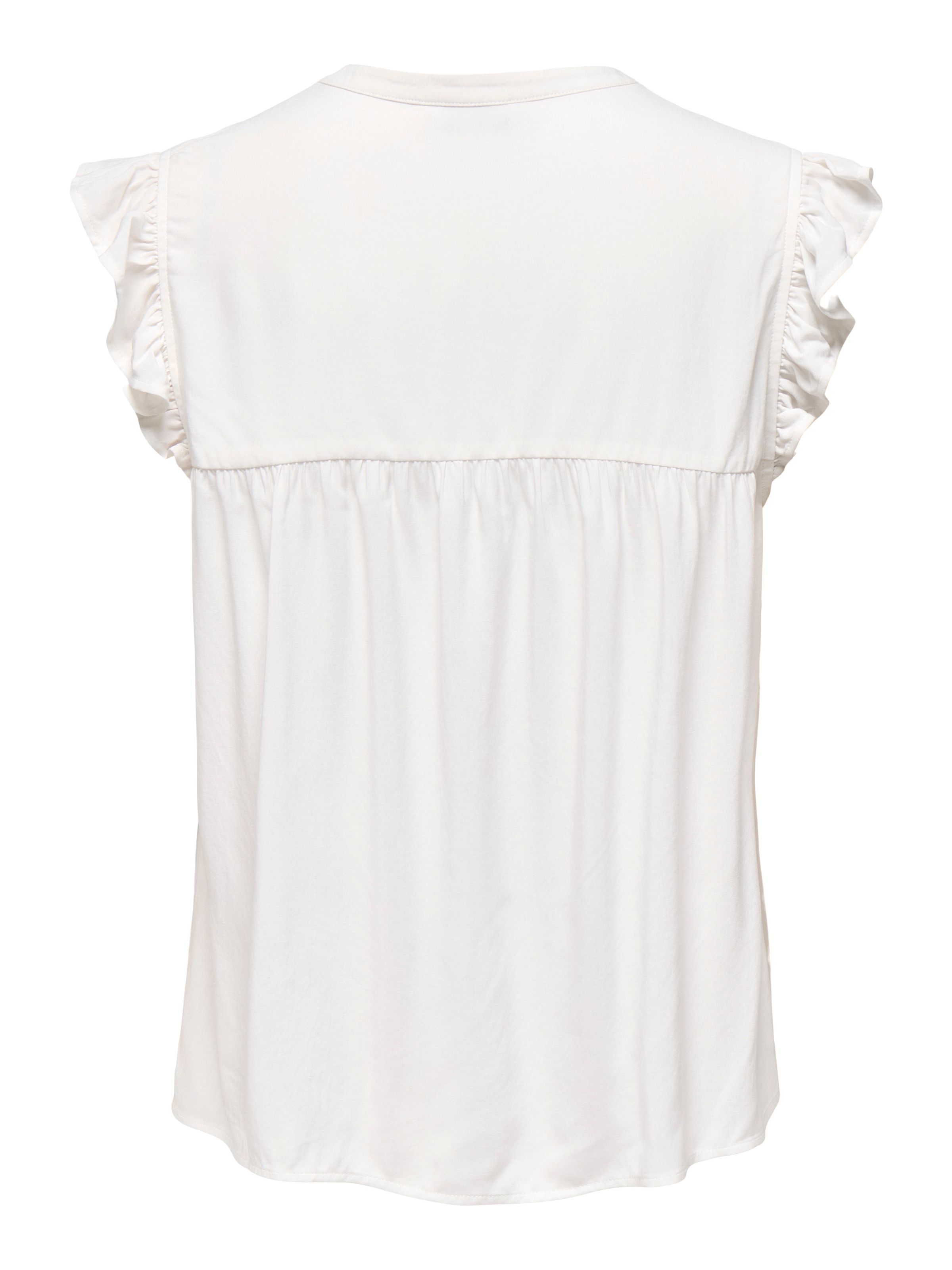 ONLY Rüschentop »ONLVESTINE S/S TOP WVN NOOS« Viskose, loose fit, Rundhals