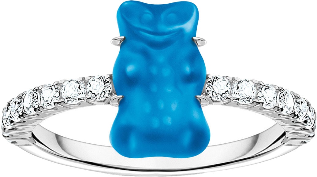 Fingerring »THOMAS SABO x HARIBO Schmuck: Ring mit Goldbär«, mit Kristallglas,...