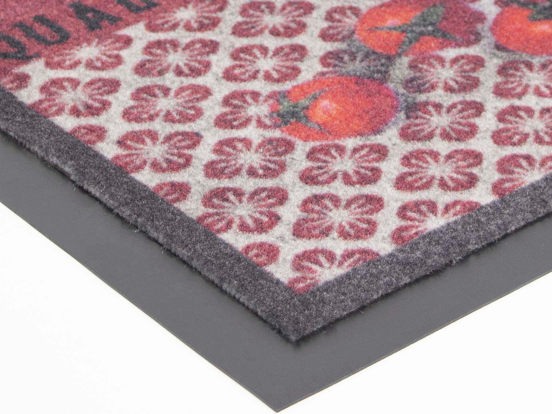 Primaflor-Ideen in Textil Küchenläufer »TOMATO, Made in Belgium« rechteckig 6,5 mm Höhe Motiv Tomaten, mit Schriftzug, rutschhemmend, waschbar, Küche