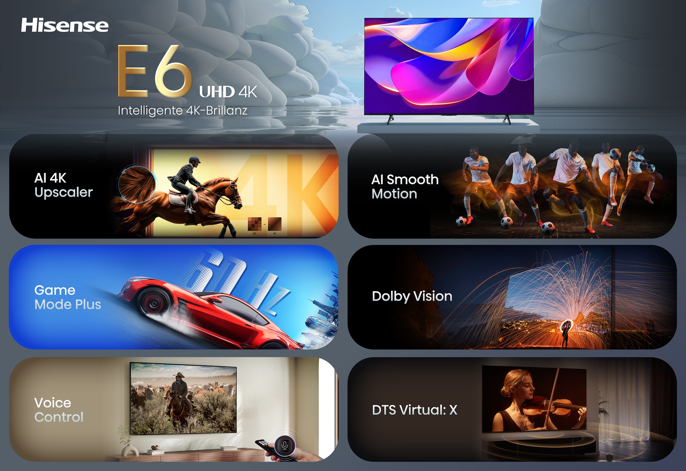 Hisense DLED-Fernseher »43E6DS« 108 cm/43 ″ Smart-TV