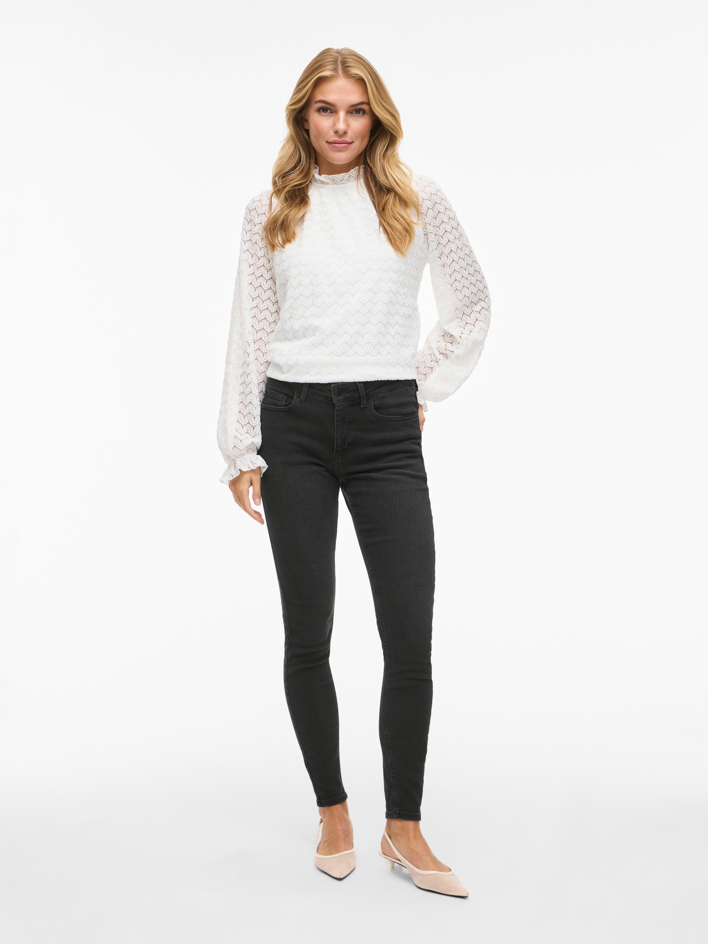 Vila Skinny-fit-Jeans »VISARAH RW SKINNY JEANS BLK BUB00-NOOS«