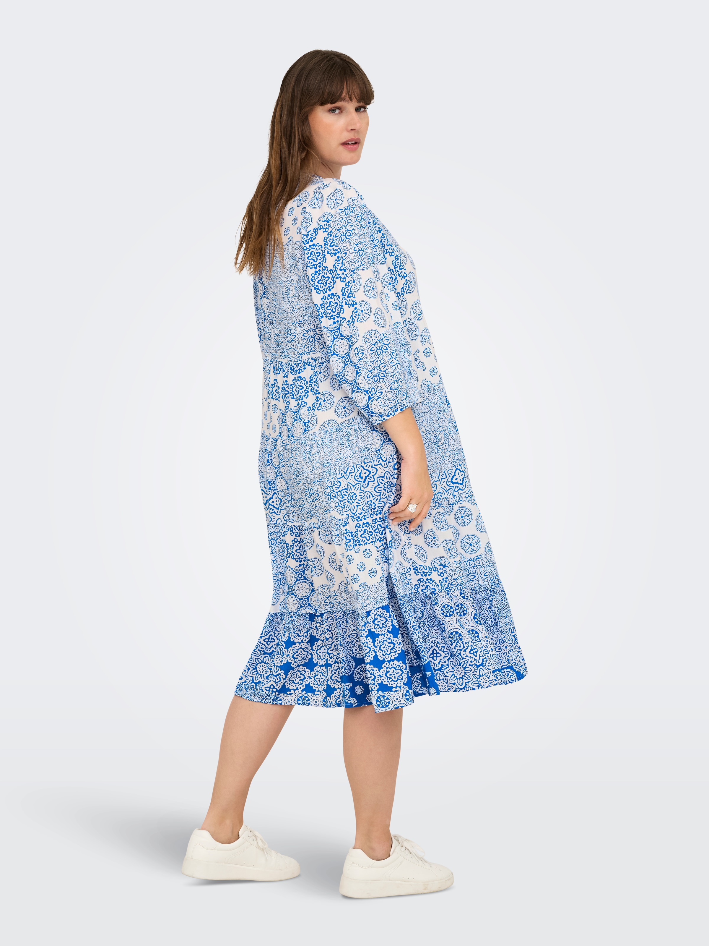 ONLY CARMAKOMA Tunikakleid »CARMILANA 3/4 DRESS WVN NOOS«, Sommerkleid