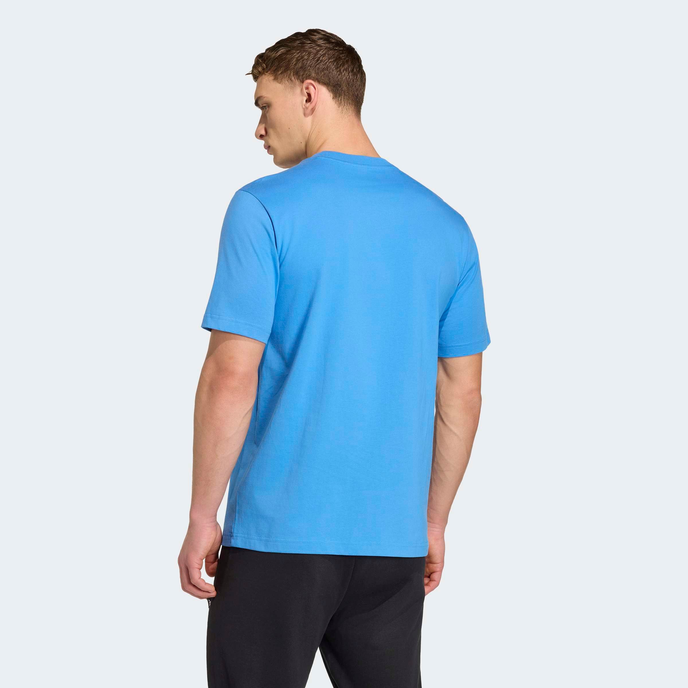 adidas Sportswear T-Shirt »ESSENTIALS LINEAR SINGLE JERSEY« überschnittene Schultern, Kurzarmdesign, aus Baumwolljersey