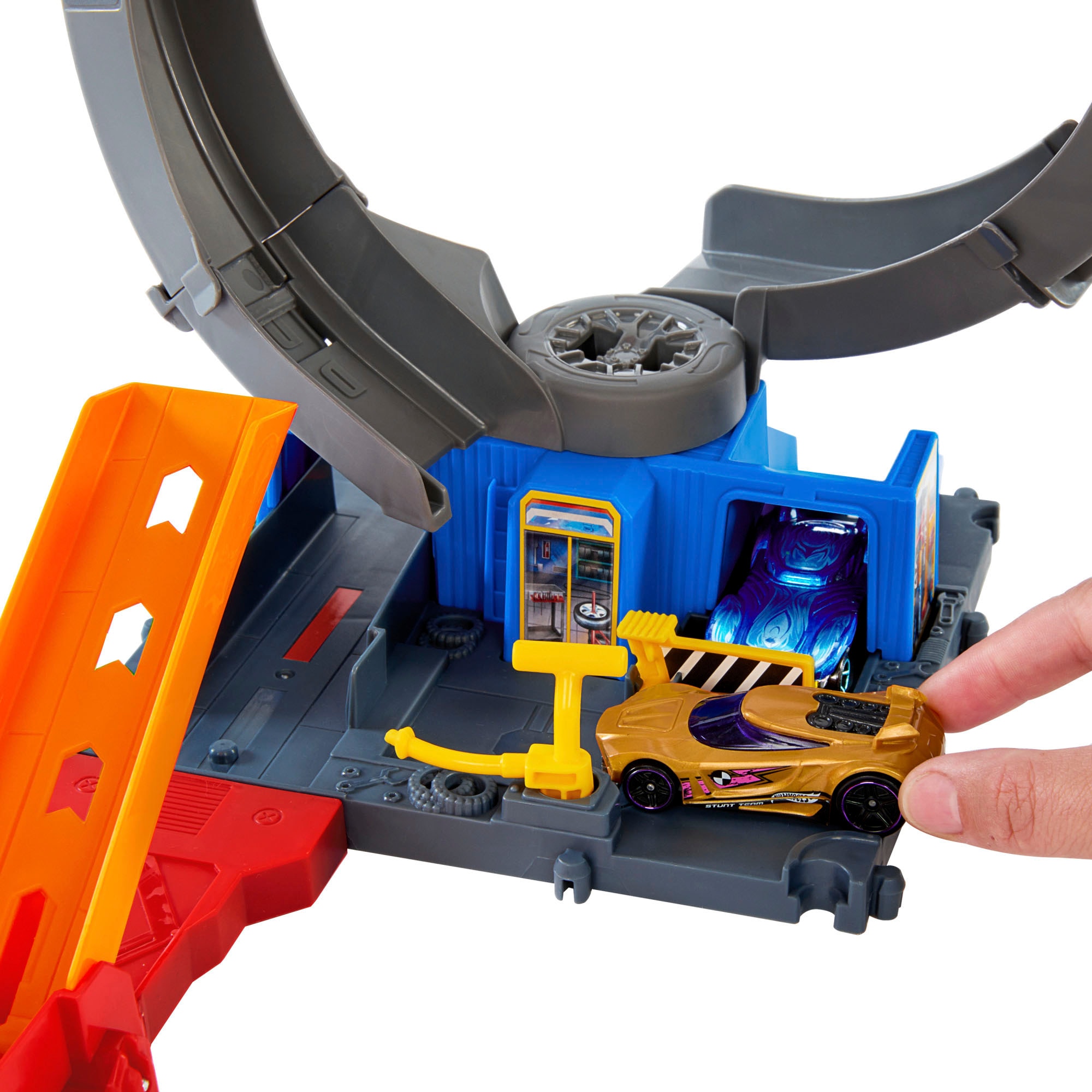 Hot Wheels Autorennbahn »Spielzeugauto Trackset, Angriff der Fledermaus«, mit anpassbarem Looping, inkl. 1 Spielzeugauto