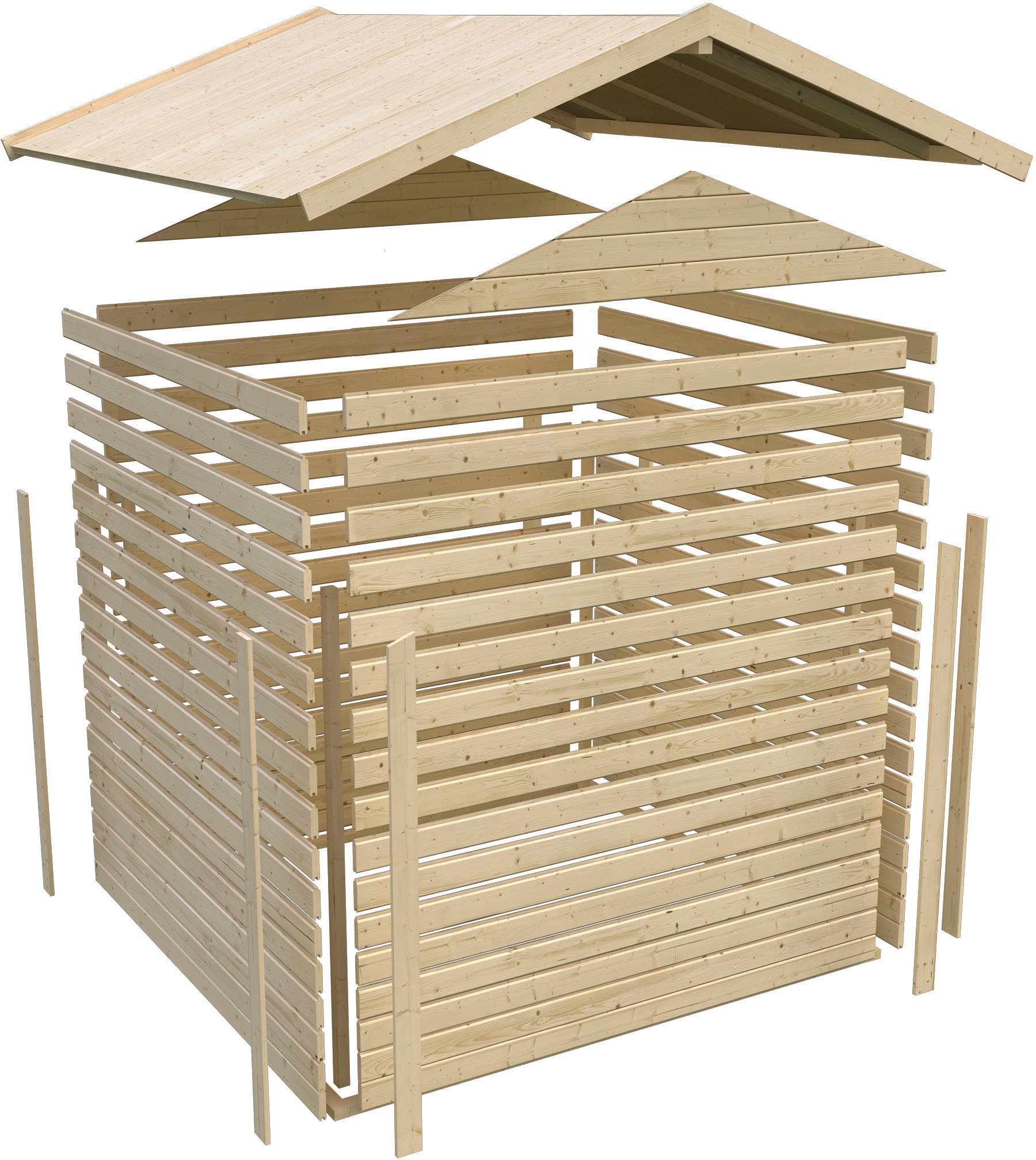 Karibu Gartenhaus »Traufberg 3« naturbelassen