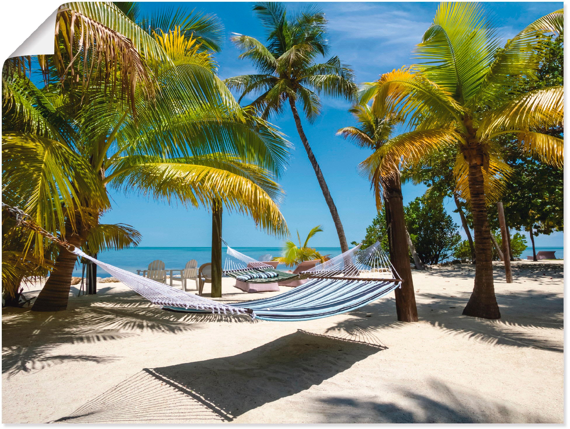 Artland Wandbild »Florida Keys Relax«, Strand, (1 St.), in vielen Größen & Produktarten -Leinwandbild, Poster, Wandaufkleber / Wandtattoo auch für Badezimmer geeignet