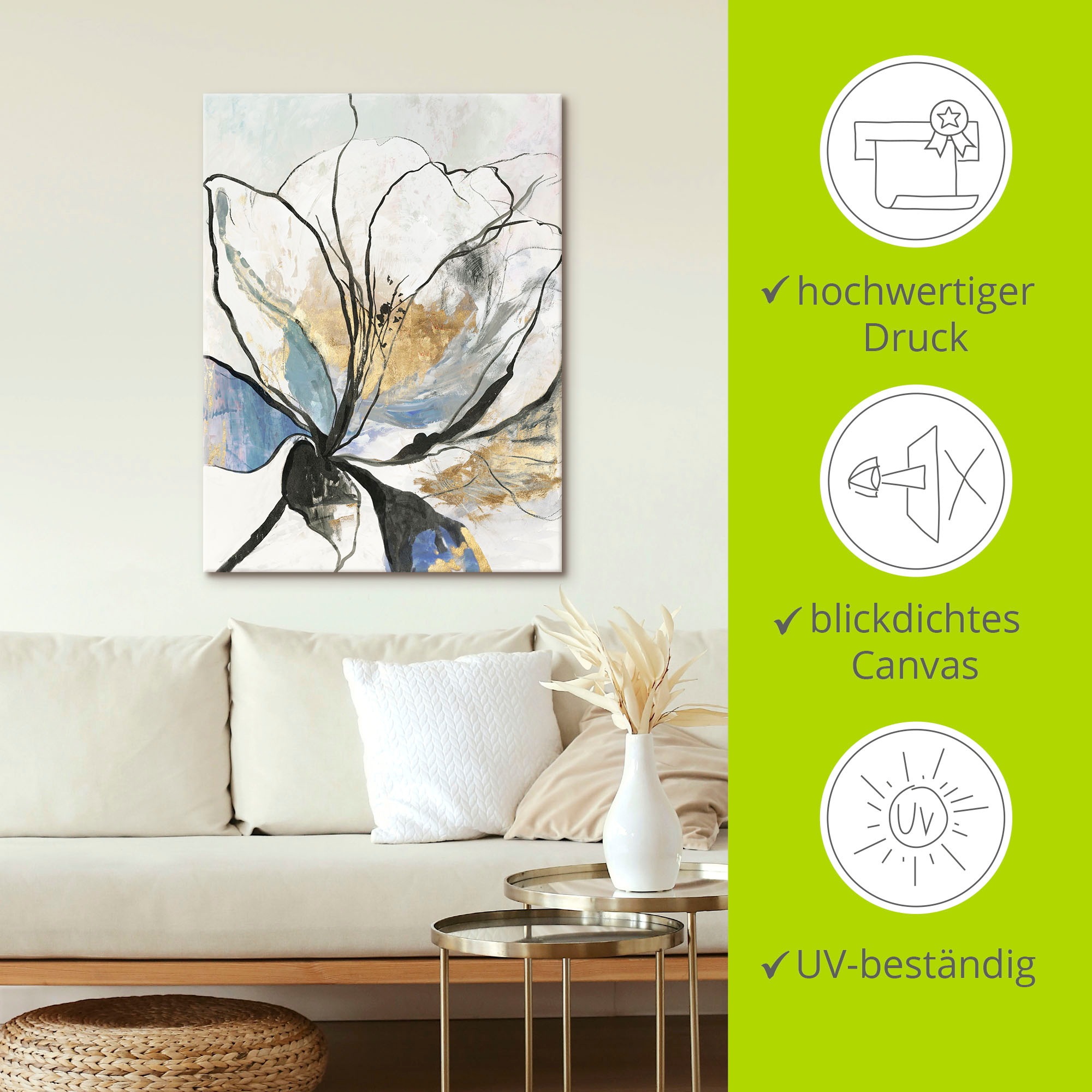 Artland Wandbild »Umrissenes Blumenmuster I«, Blumenbilder, (1 St.), als Alubild, Outdoorbild, Leinwandbild, Poster, Wandaufkleber