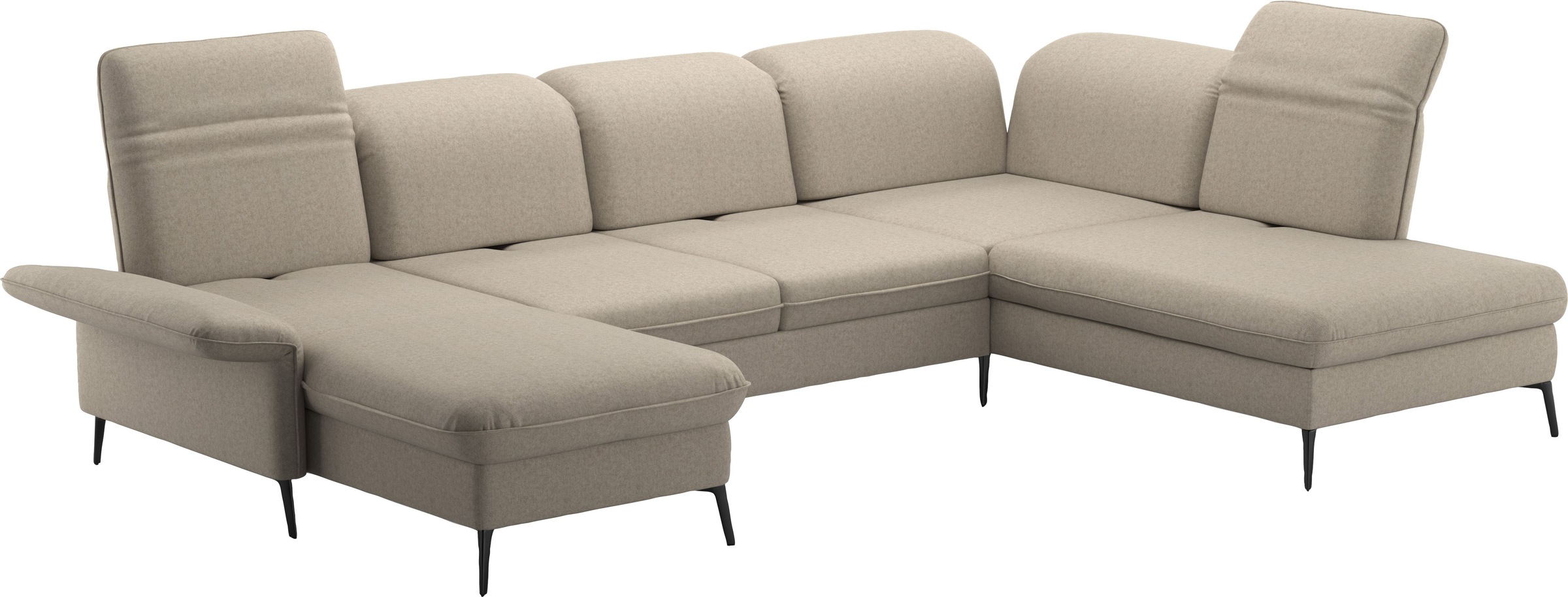 sit&more Wohnlandschaft »Emely, inkl. Sitztiefenverstellung«, wahlweise mit Bettfunktion,Bettkasten,Kopf- & Armteilverstellung