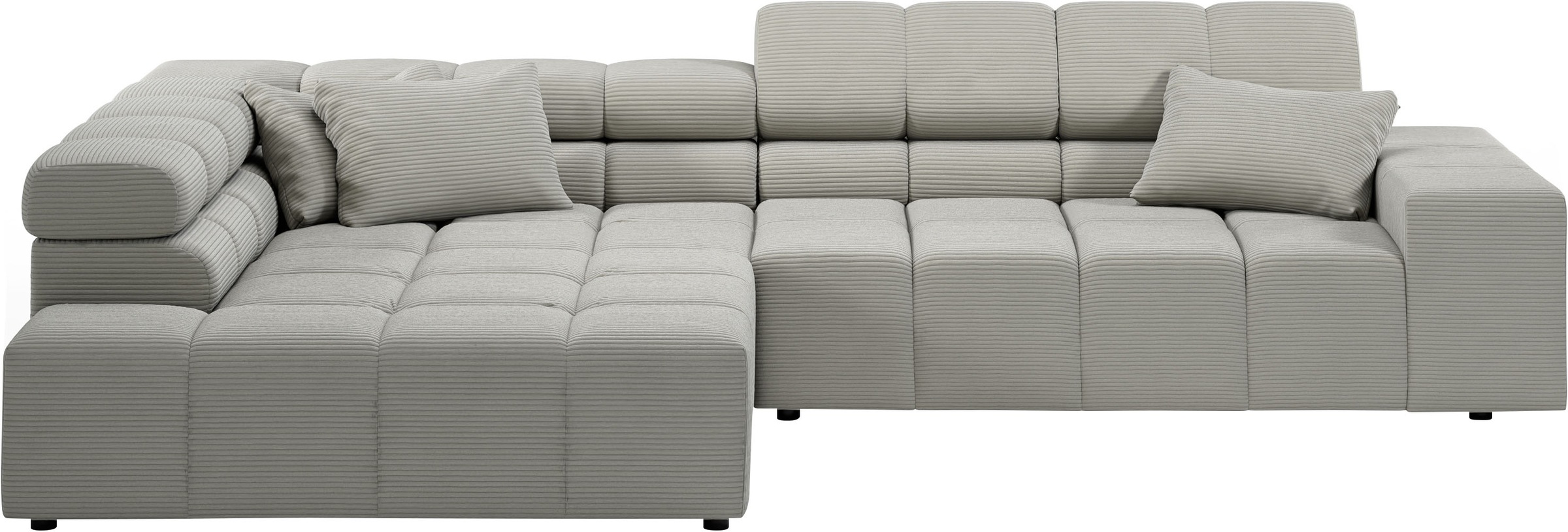 INOSIGN Ecksofa »Ancona incl. Kopfteilverstellung, Breite 319cm, L-Form«, wahlweise motorische Sitztiefenverstellung, auch in Cord + Easy Care