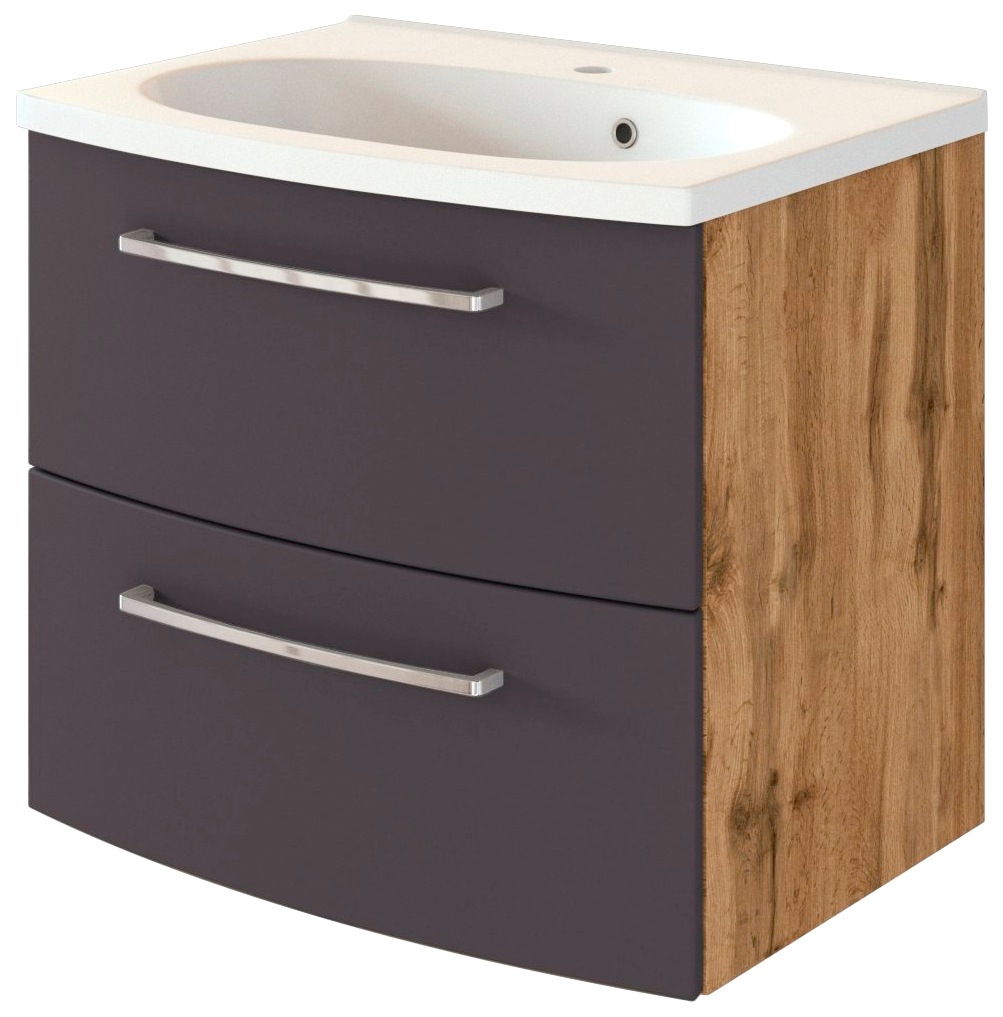 Welltime Waschtisch »Catania« Set in grau, Größe B/H/T: 60 cm x 54 cm x 45 cm