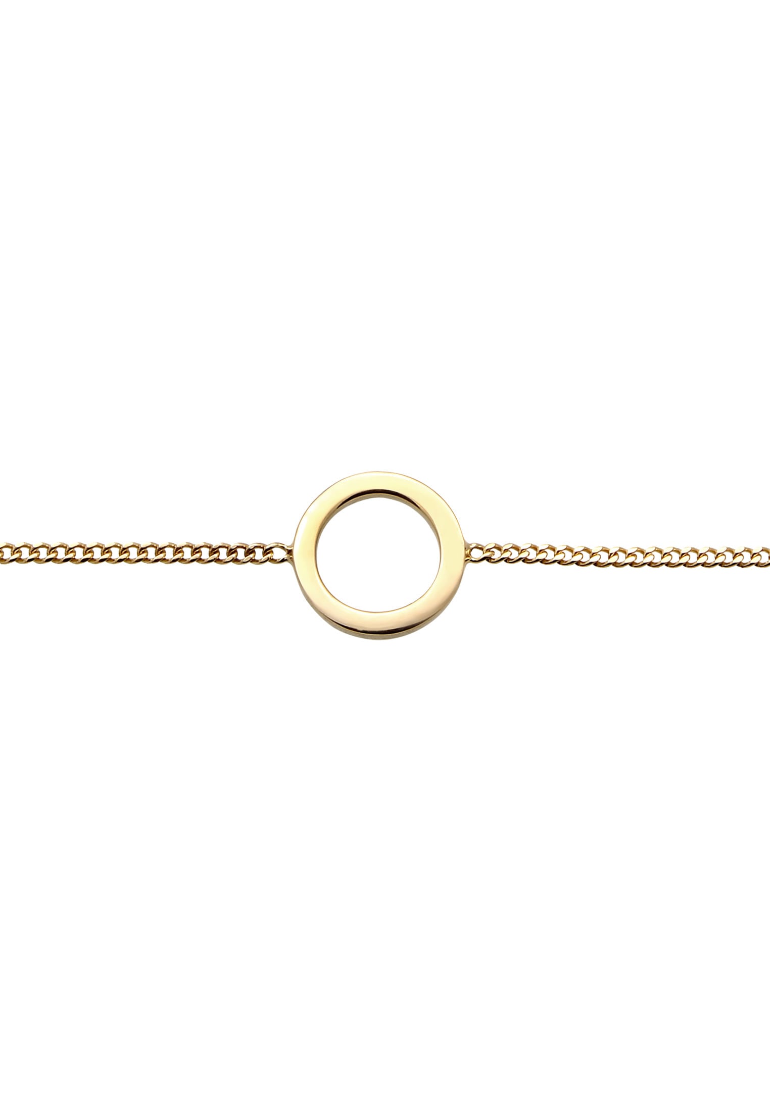 Elli Premium Kette mit Anhänger »Halskette Choker Kreis 375 Gelbgold«