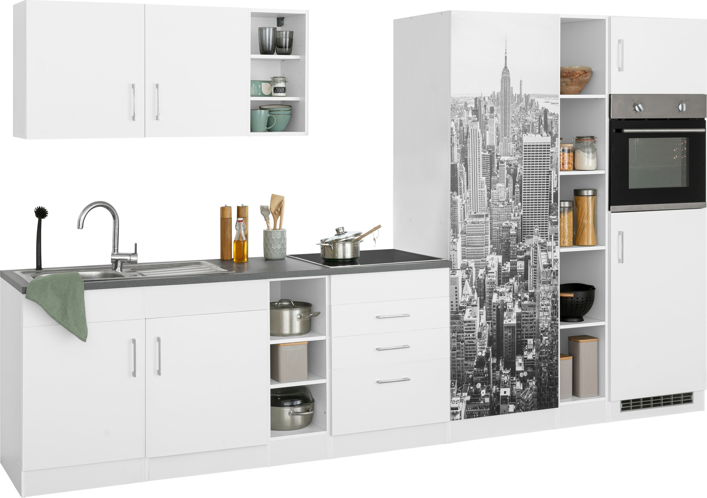 KOCHSTATION Küchenzeile »KS-Paris«, ohne E-Geräte, Breite 340 cm