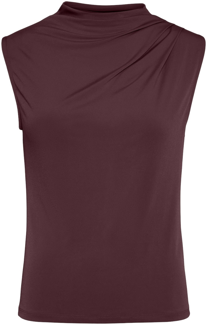 pieces Stehkragenshirt »PCMADISON SL DRAPED TOP NOOS BC«