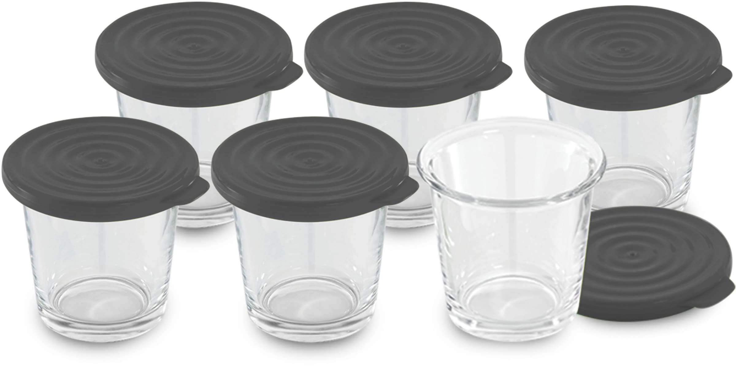 Krups Küchenmaschinen Zubehör-Set »Dessert-Gläser-Set XA6060«, (Set, 12 tlg.), 6-tlg., Silikon-Deckel, spülmaschinenfest