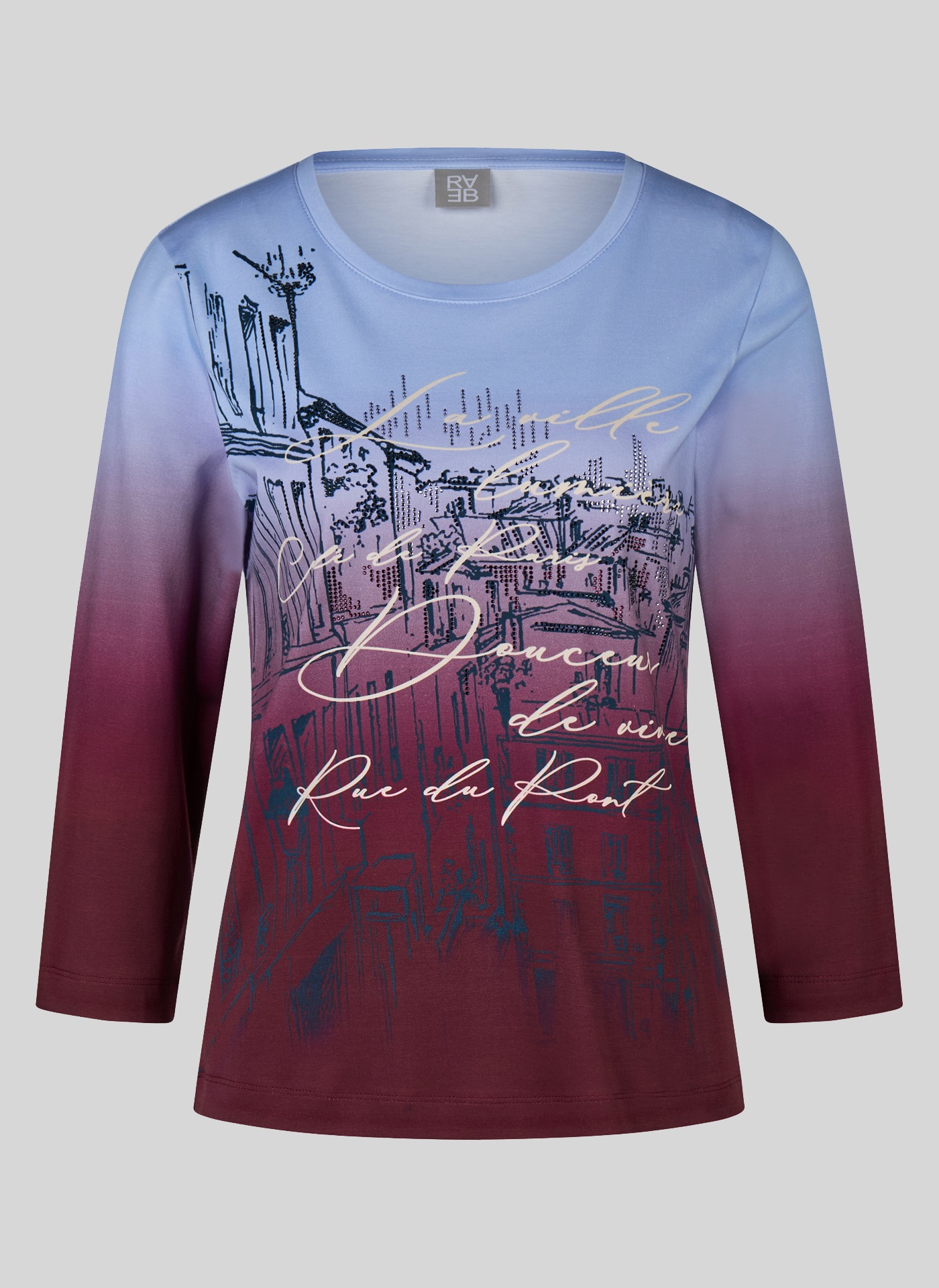 Rabe 3/4-Arm-Shirt mit Farbverlauf und Prints