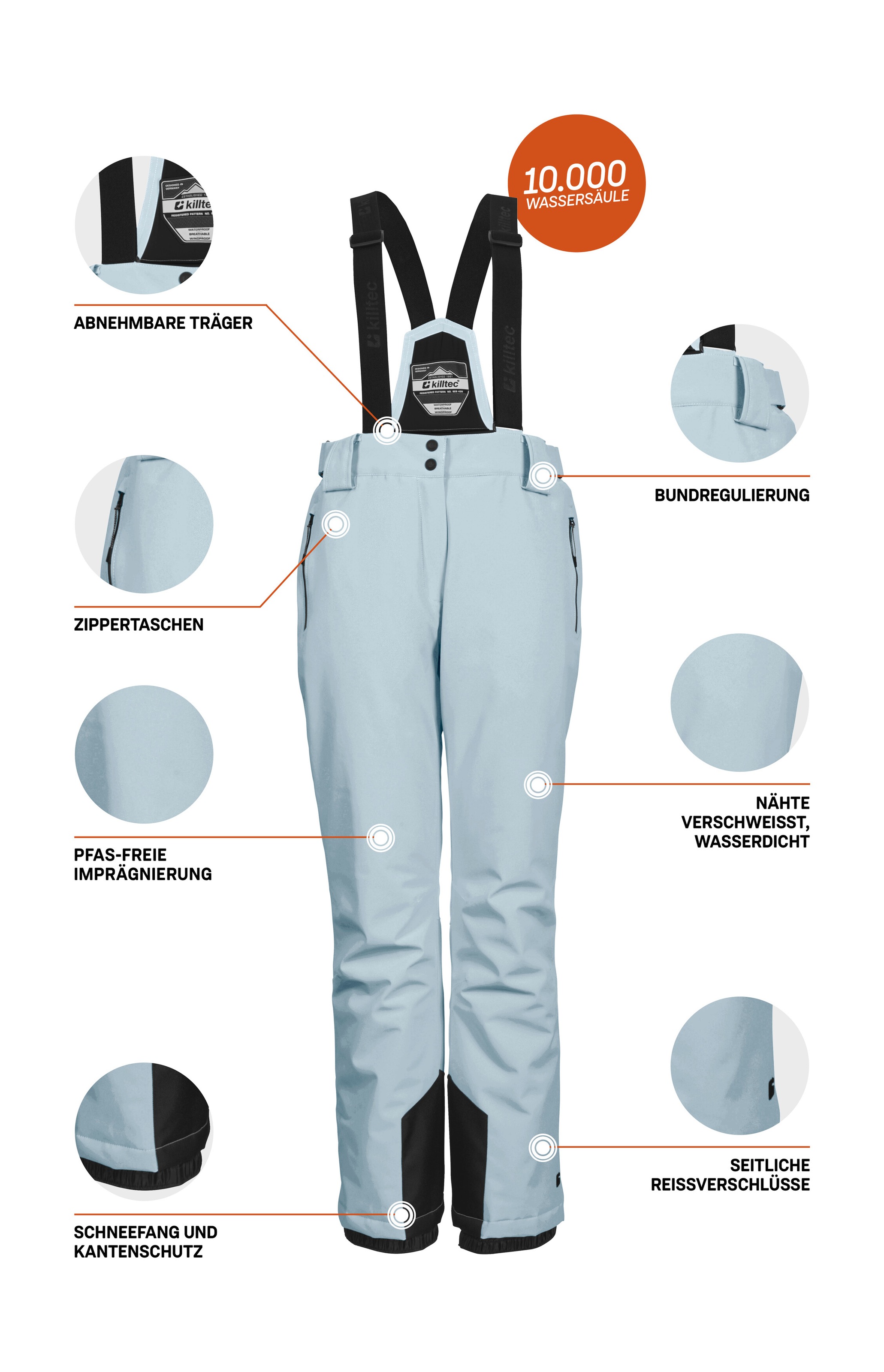 Killtec Skihose »KSW 249 WMN SKI PNTS_ERIELLE«, Wind- und wasserdicht, verstellbare Träger, PFAs-frei imprägniert