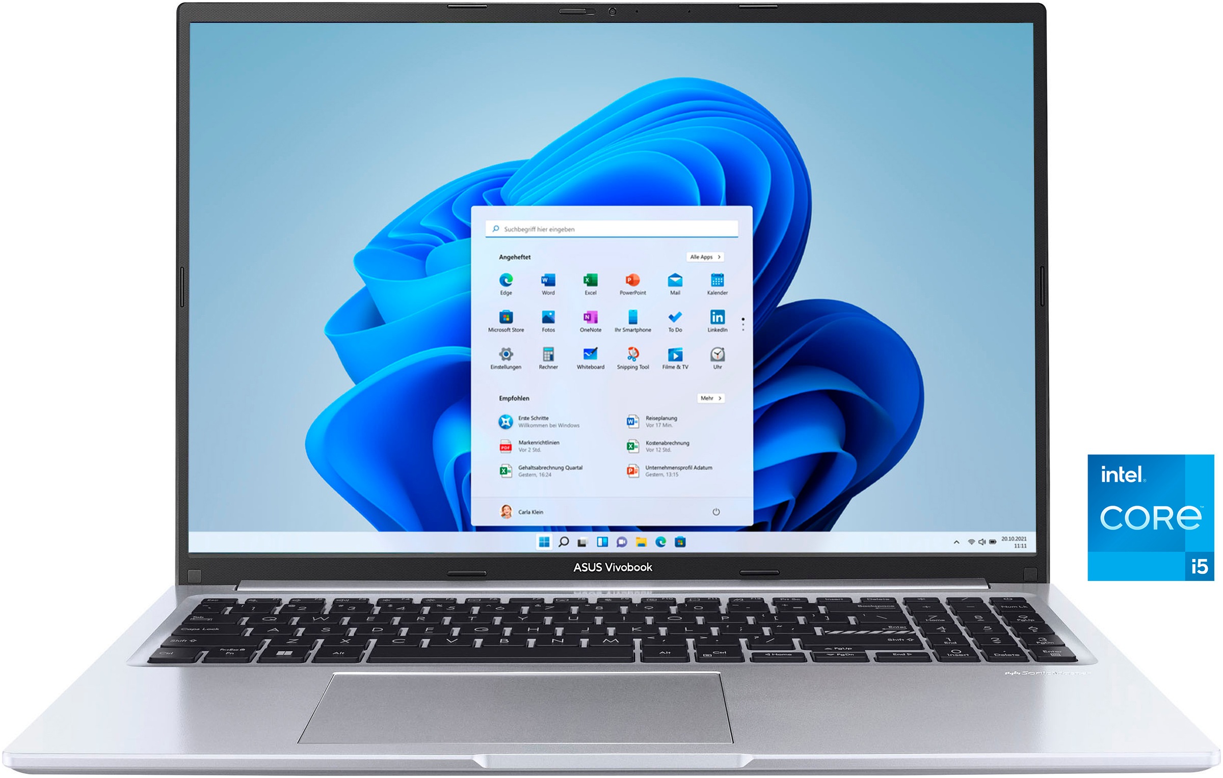 Asus Business-Notebook »Vivobook 16 Laptop, IPS Display, 8/16 GB RAM, Windows 11 Home«, 40,6 cm, / 16 Zoll, Intel, Core i5, Iris Xe Graphics, 512 GB SSD, X1605ZA-MB356W