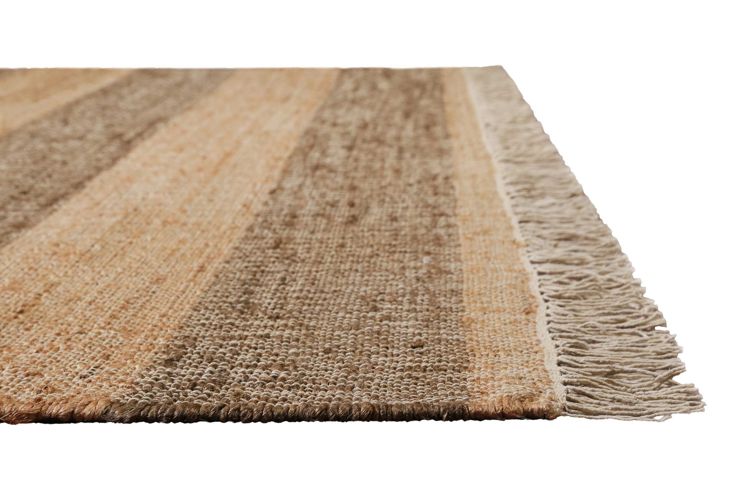 Green Looop Teppich »Virgil«, rechteckig, 4 mm Höhe, Naturfaser Teppich aus 80% Jute 20% Baumwolle, mit Fransen, Wohnzimmer