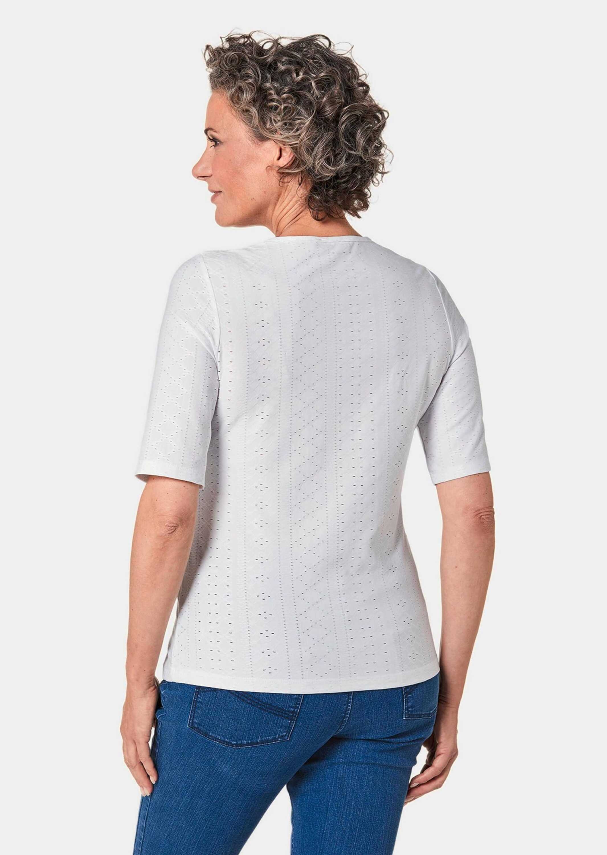 GOLDNER Kurzarmshirt »Feminines Spitzenshirt«