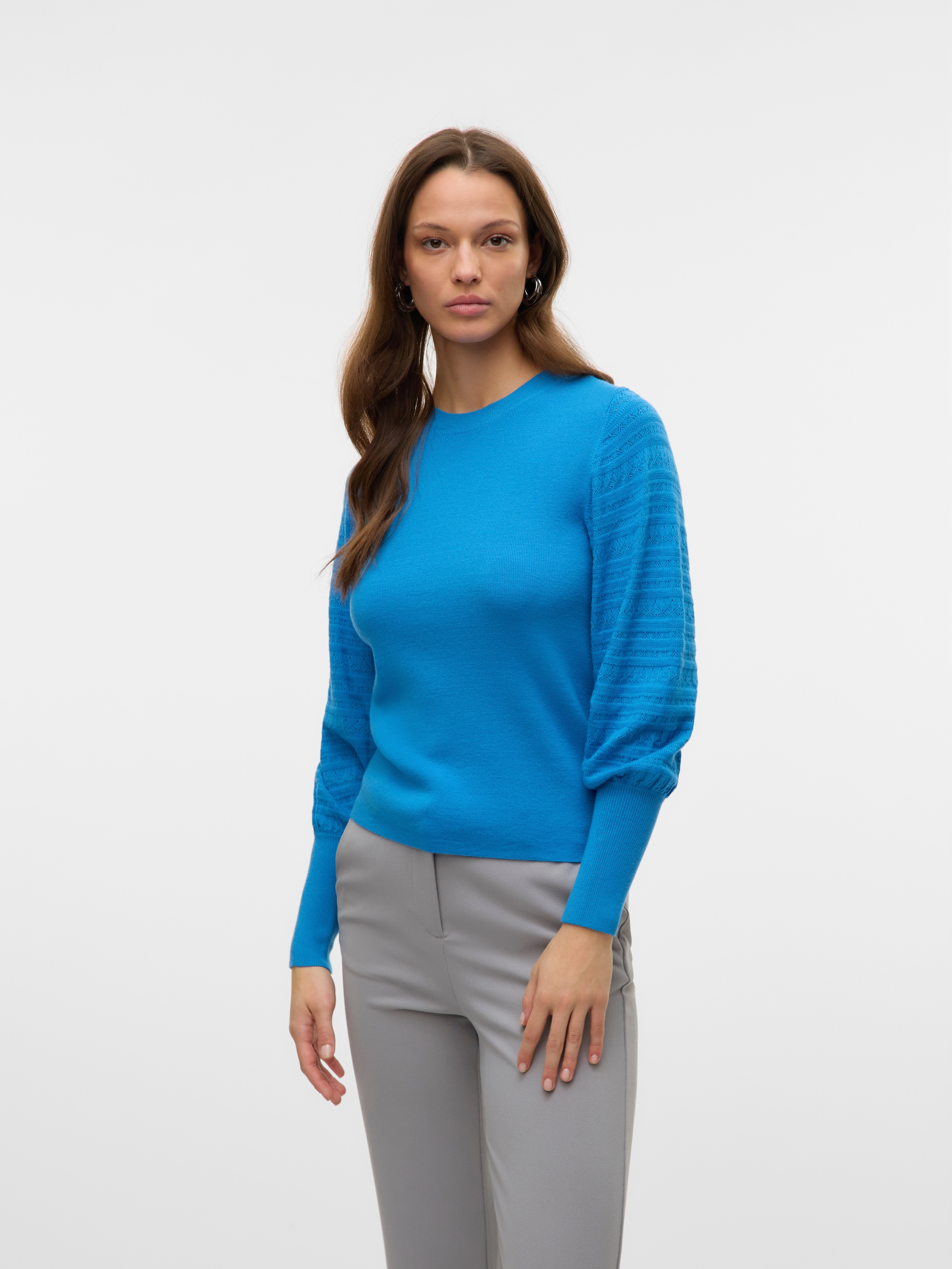 Vero Moda Strickpullover »VMHOLLYPOINTELLE LS O-NCK PULLOVE GA BOO«