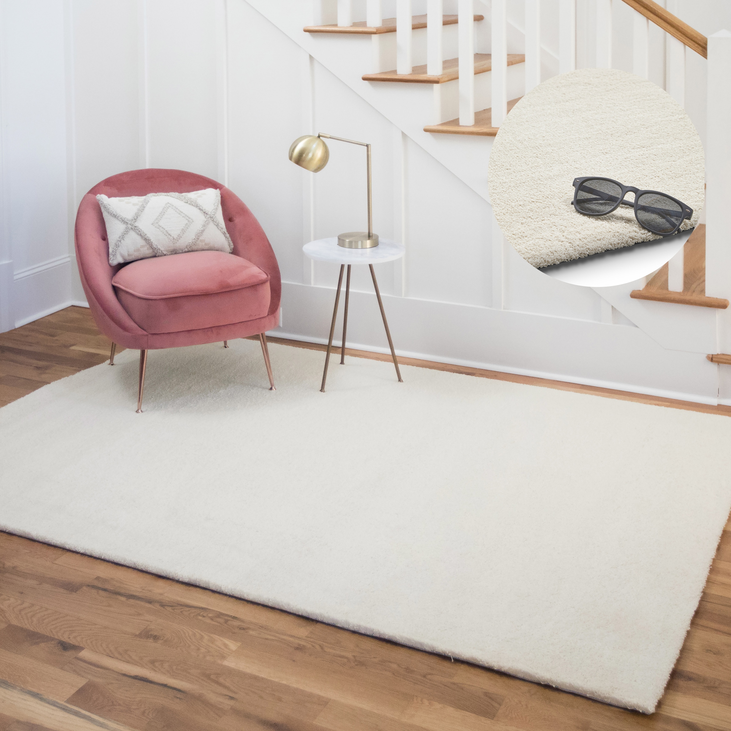 My Home Teppich »Adrienne, Made in Belgium« rechteckig 11 mm Höhe waschbar, pflegeleicht, einfarbig, besonders weich in beige