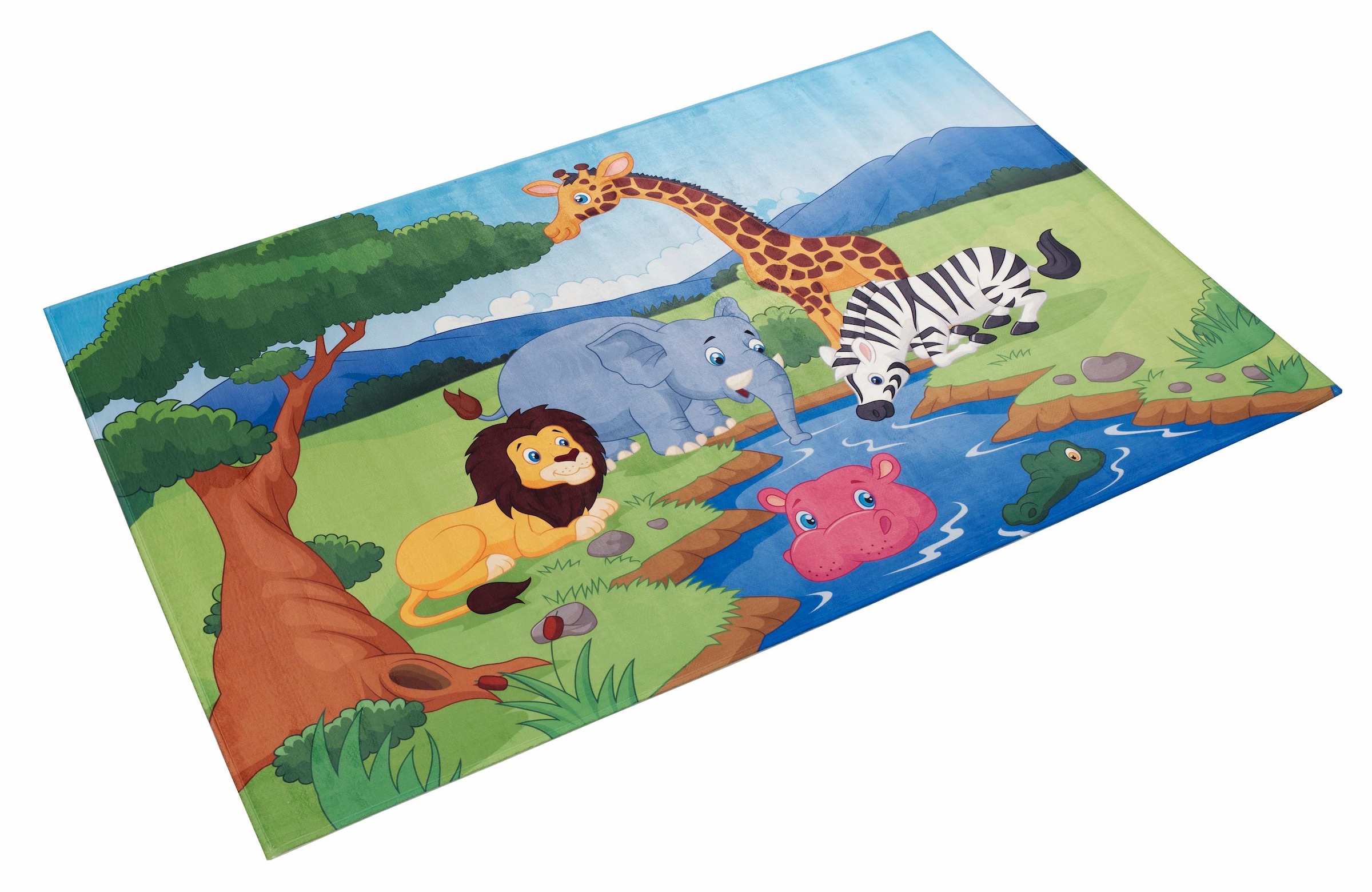 Böing Carpet Kinderteppich »Lovely Kids 403«, rechteckig, 6 mm Höhe, Motiv Dschungeltiere, Kinderzimmer